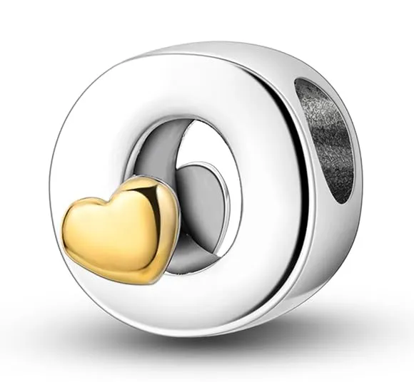 XWN Lettera Bead Charm Alfabeto in Argento Sterling 925 e Cubic Zirconia, Compatibile con Braccialetti Pandora e Collane Europee - immagine 1