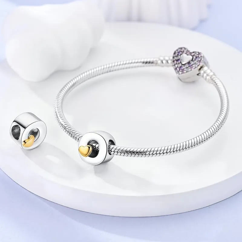 XWN Lettera Bead Charm Alfabeto in Argento Sterling 925 e Cubic Zirconia, Compatibile con Braccialetti Pandora e Collane Europee - immagine 2