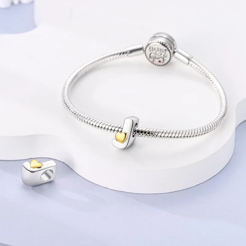 XWN Lettera Bead Charm Alfabeto in Argento Sterling 925 con Cubic Zirconia per Braccialetti e Collane Europee - immagine 2
