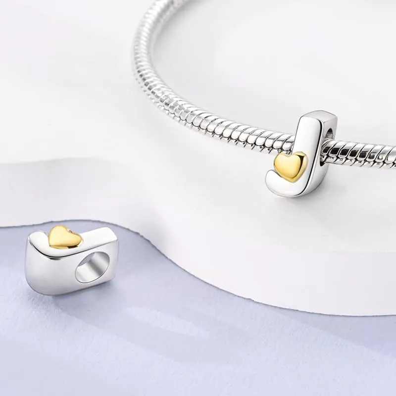 XWN Lettera Bead Charm Alfabeto in Argento Sterling 925 con Cubic Zirconia per Braccialetti e Collane Europee - immagine 3