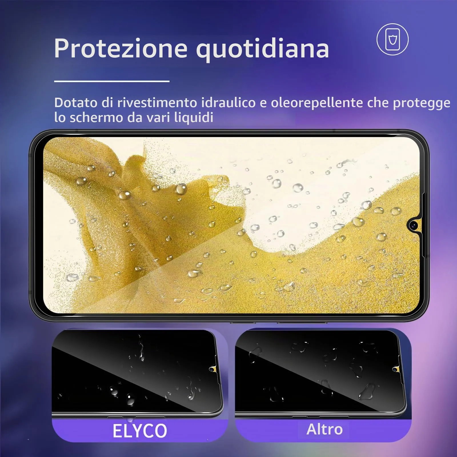 ELYCO Vetro Temperato Privacy per Samsung Galaxy S22 5G, 2 Pezzi - immagine 4
