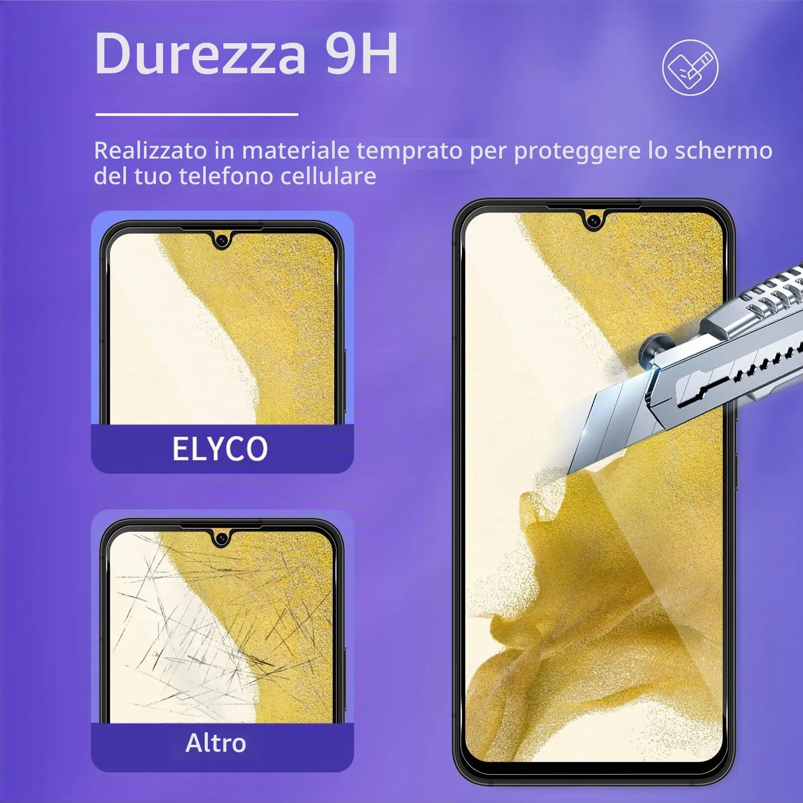 ELYCO Vetro Temperato Privacy per Samsung Galaxy S22 5G, 2 Pezzi - immagine 5