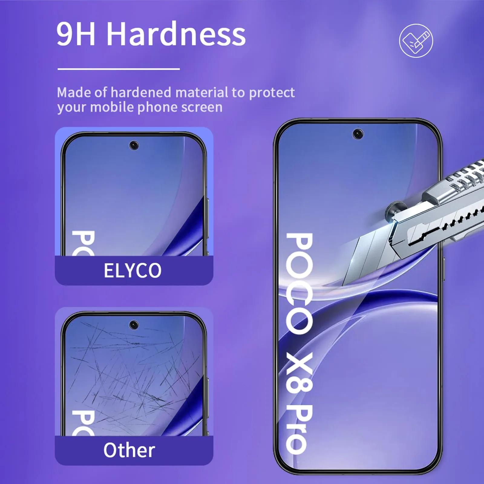 ELYCO Vetro Temperato Privacy per Xiaomi Poco X8 Pro 5G, 2 Pezzi - immagine 5