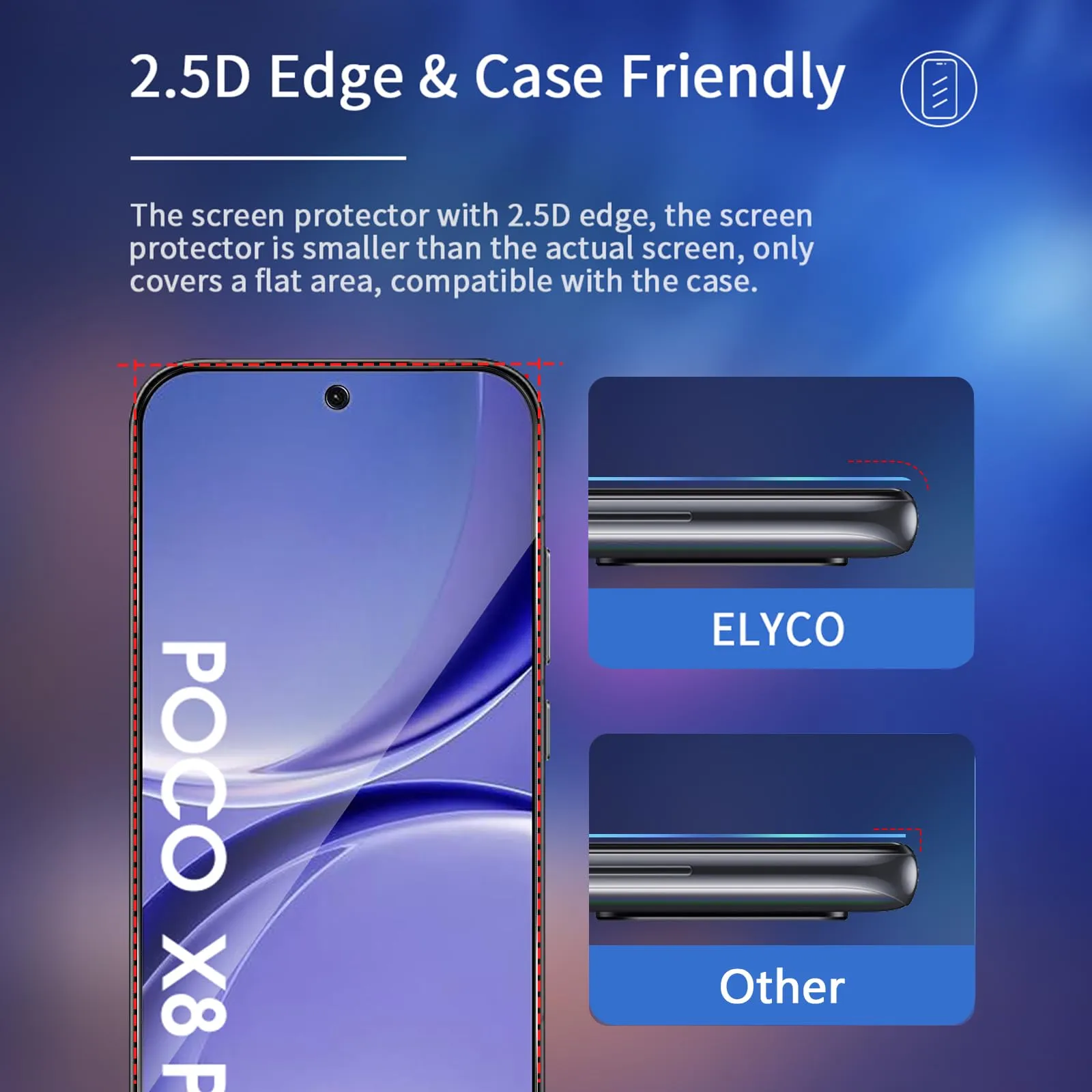 ELYCO Vetro Temperato Privacy per Xiaomi Poco X8 Pro 5G, 2 Pezzi - immagine 7