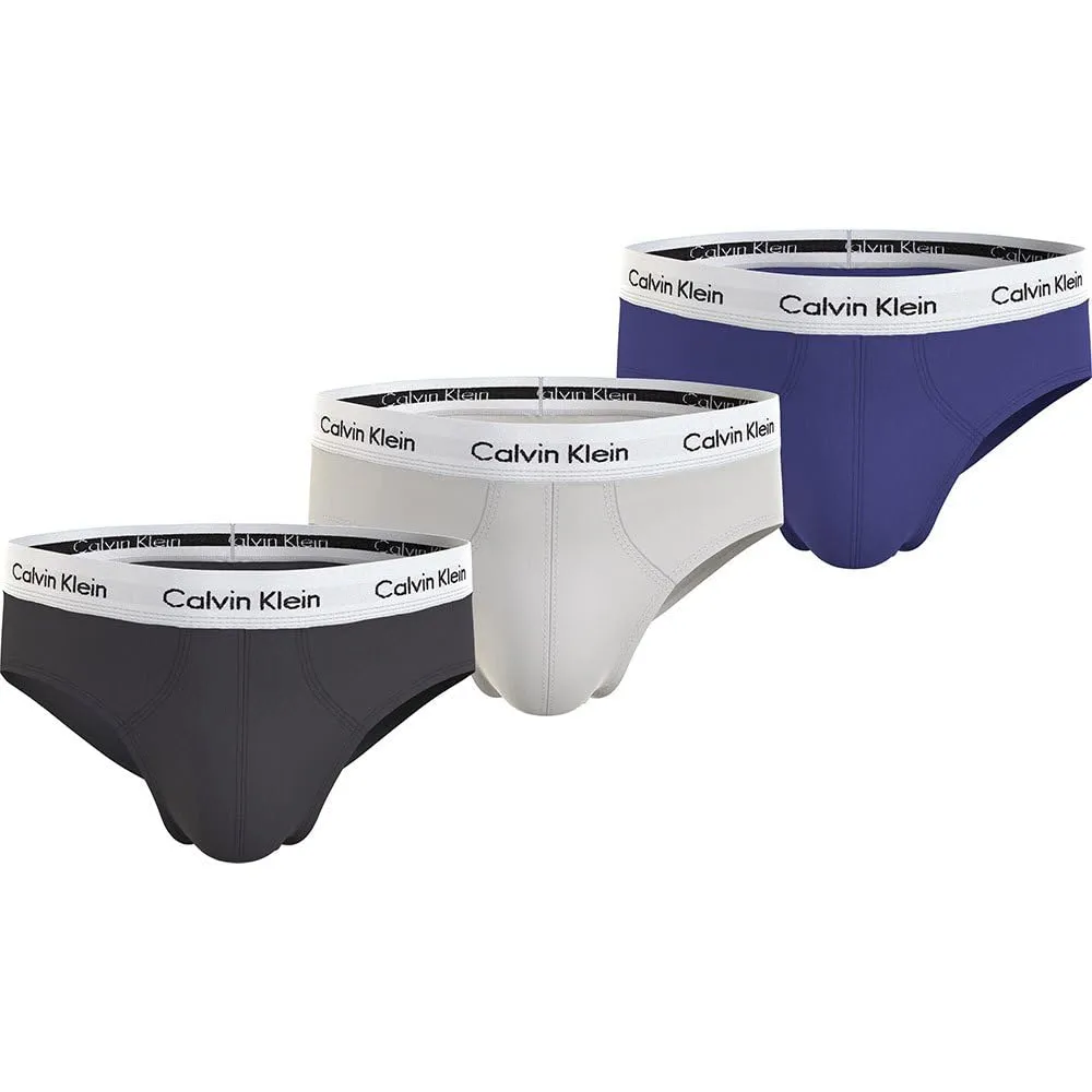 Calvin Klein Uomo Slip Hipster, Pack of 3, Multicolore (Ptm Gry, Spc Blu, Vprs Gry W/ Wt Wb), XS - immagine 1