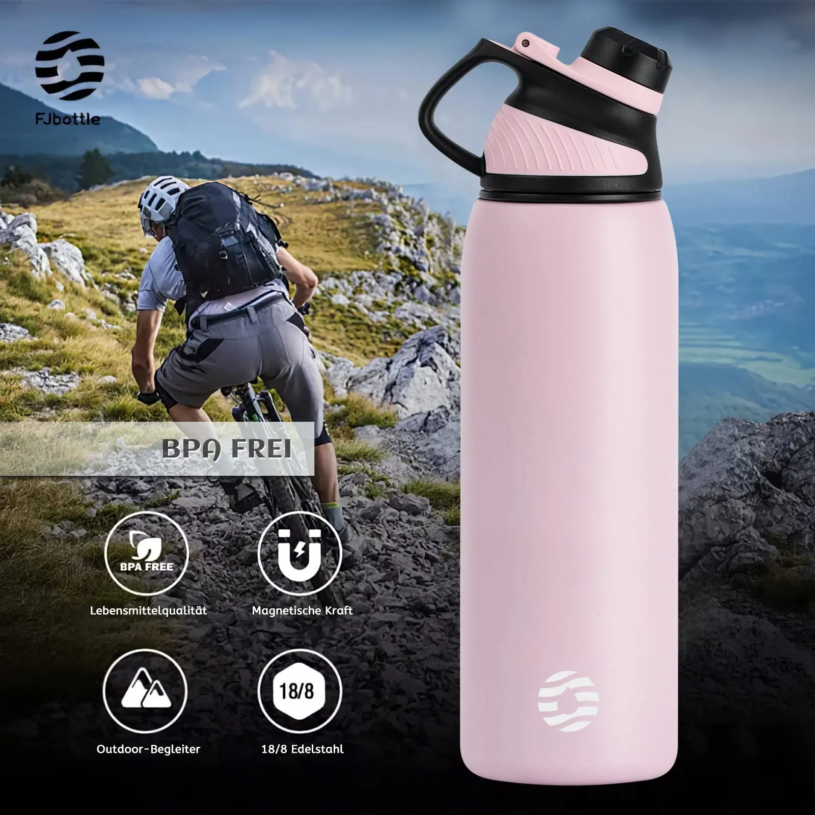 Fjbottle Borraccia Termica con Tappo Magnetico, 1L, Acciaio Inox - immagine 4