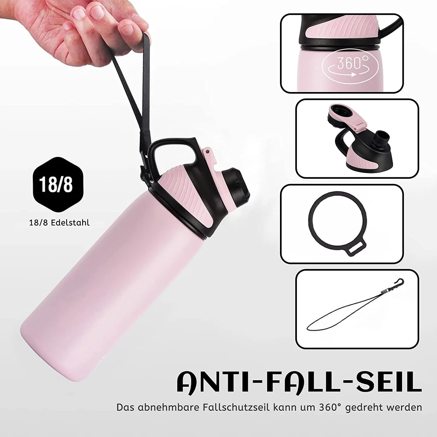 Fjbottle Borraccia Termica con Tappo Magnetico, 1L, Acciaio Inox - immagine 5