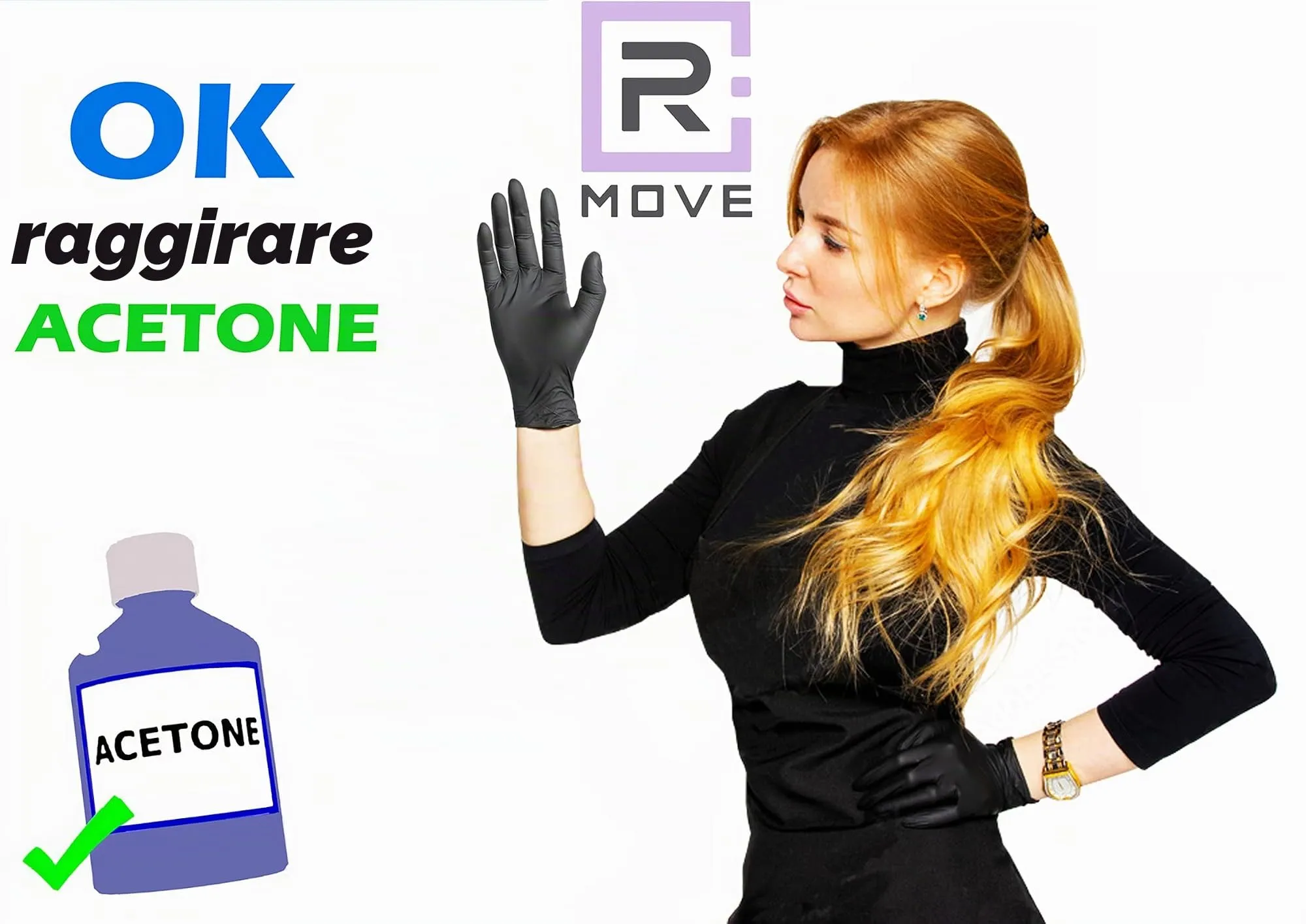 R MOVE Guanti in Nitrile Monouso Neri, Senza Polvere, Senza Lattice, Ipoallergenici, XS, 100 Pezzi - immagine 6