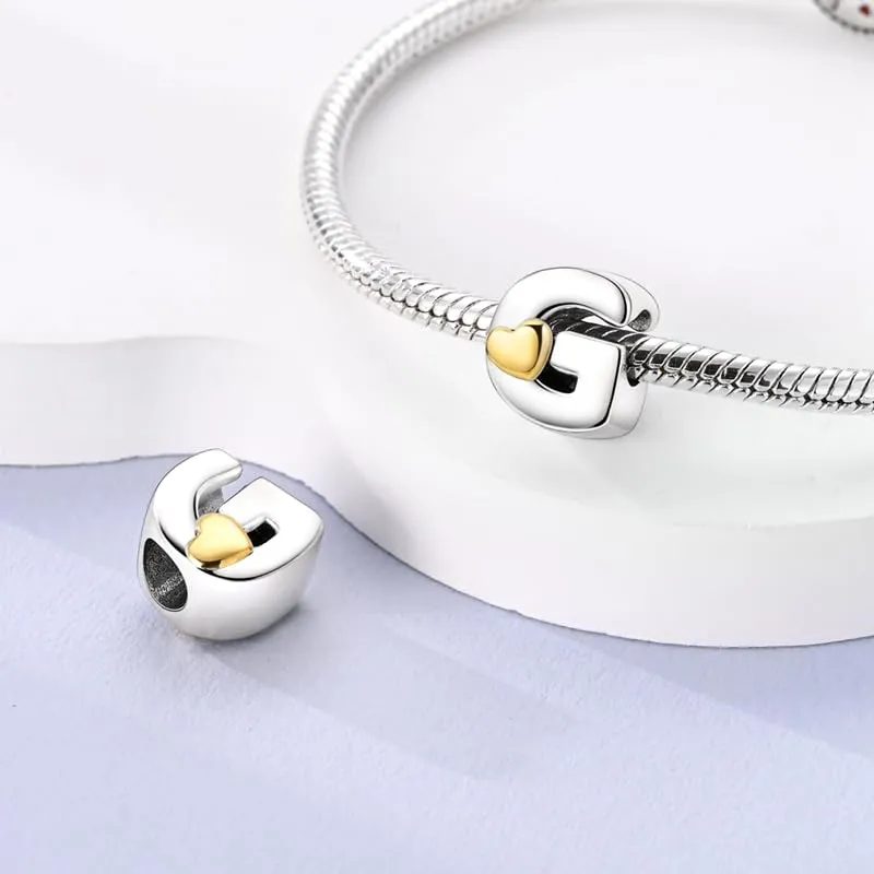 XWN Lettera Bead Charm Ciondolo Alfabeto in Argento Sterling 925 con Cubic Zirconia per Braccialetti e Collane Europee - immagine 3