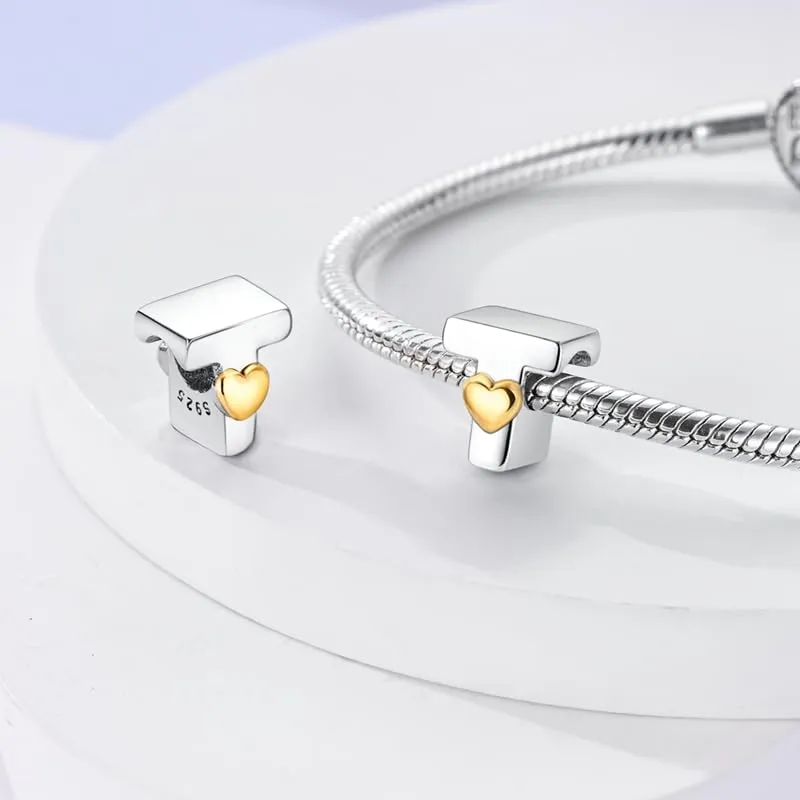 XWN Lettera Bead Charm in Argento Sterling 925 con Cubic Zirconia per Braccialetti e Collane Pandora e Europei - immagine 3