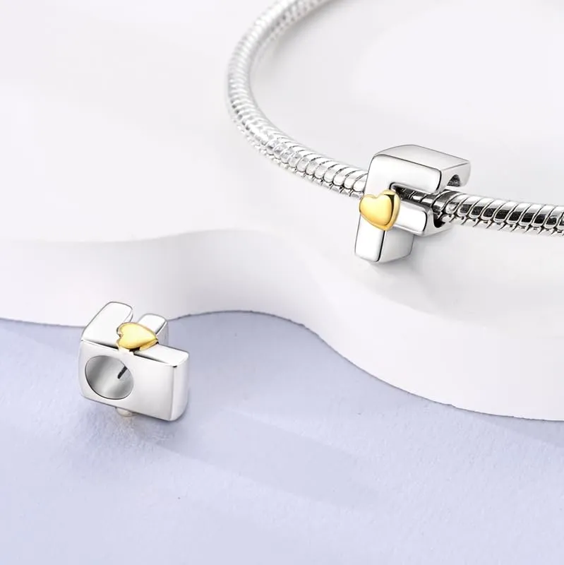 XWN Lettera Bead Charm Alfabeto in Argento Sterling 925 con Cubic Zirconia per Braccialetti e Collane europee - immagine 3