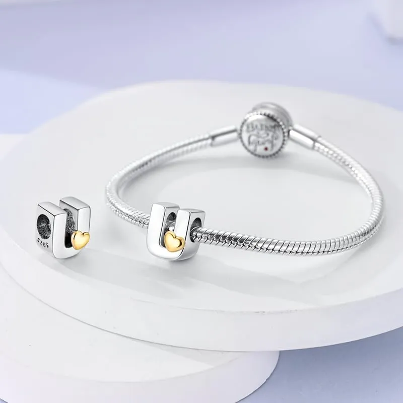 XWN Lettera Bead Charm Alfabeto Argento Sterling 925 con Cubic Zirconia per Braccialetti e Collane Europee - immagine 2