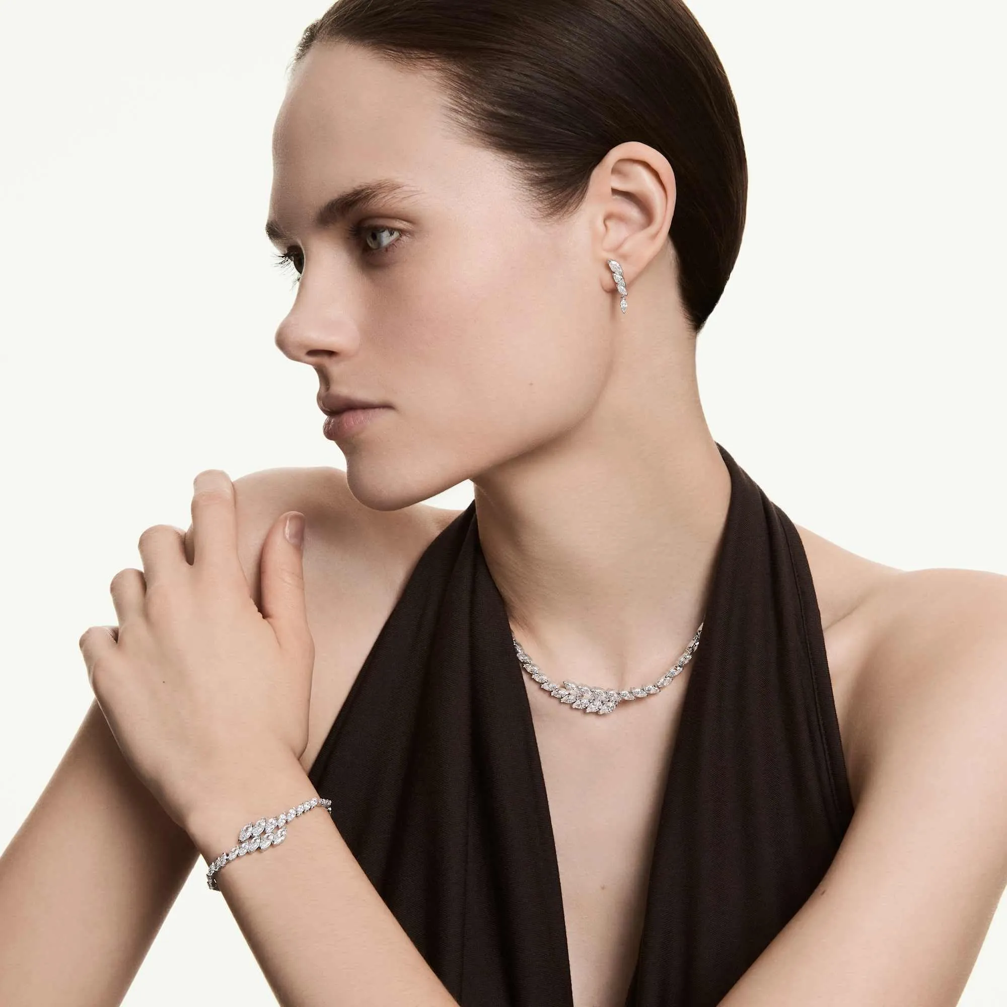 Swarovski Mesmera Set (3), Marquise Cut, White, Rhodium Plated - immagine 7
