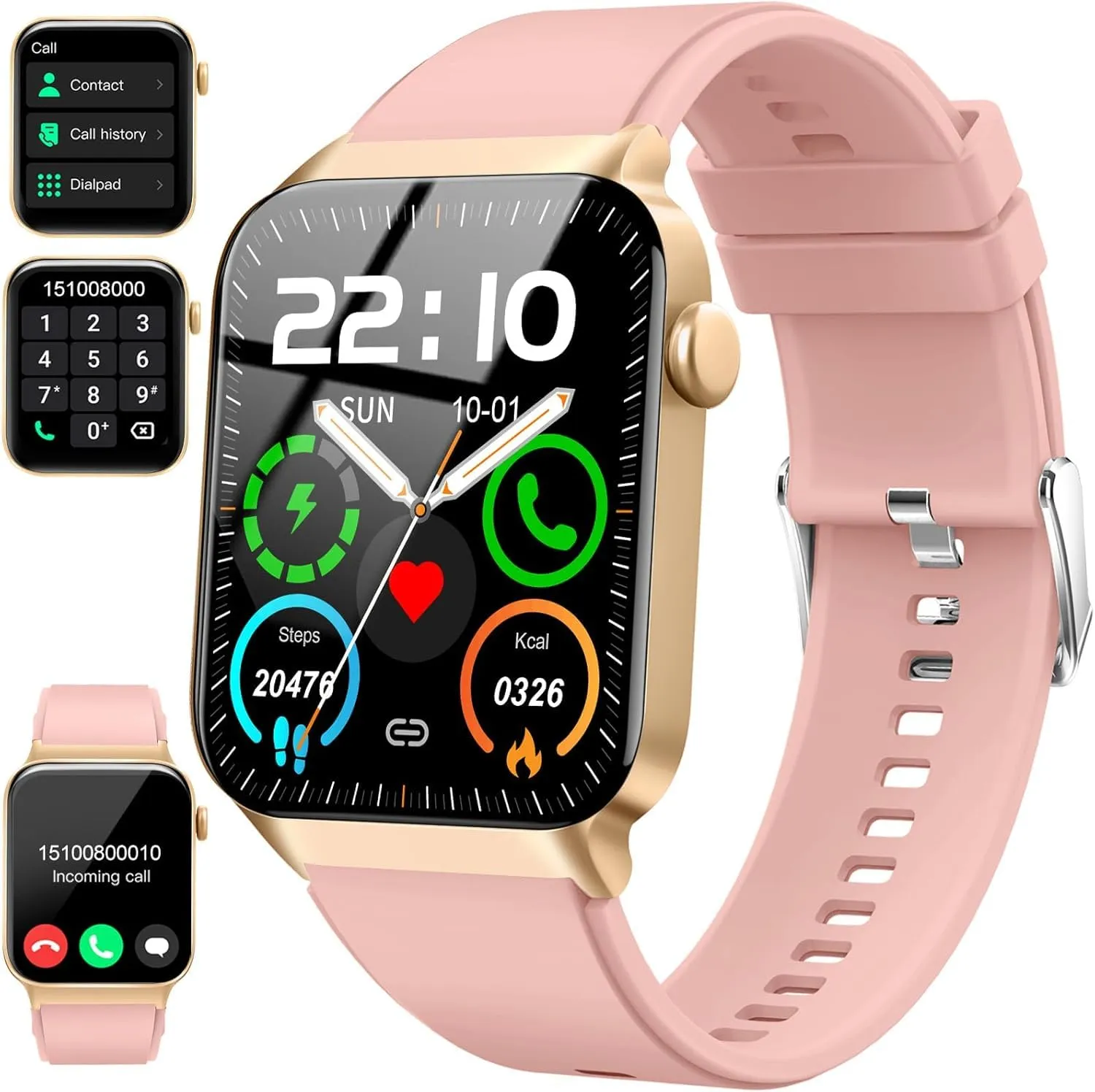 Matast Smartwatch Uomo Donna, Schermo 1.91", 110+ Modalità Sport, IP68 Impermeabile, SpO2, Monitor Sonno, Frequenza Cardiaca - immagine 1