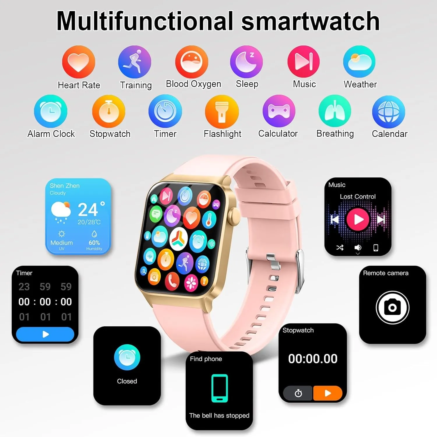 Matast Smartwatch Uomo Donna, Schermo 1.91", 110+ Modalità Sport, IP68 Impermeabile, SpO2, Monitor Sonno, Frequenza Cardiaca - immagine 3