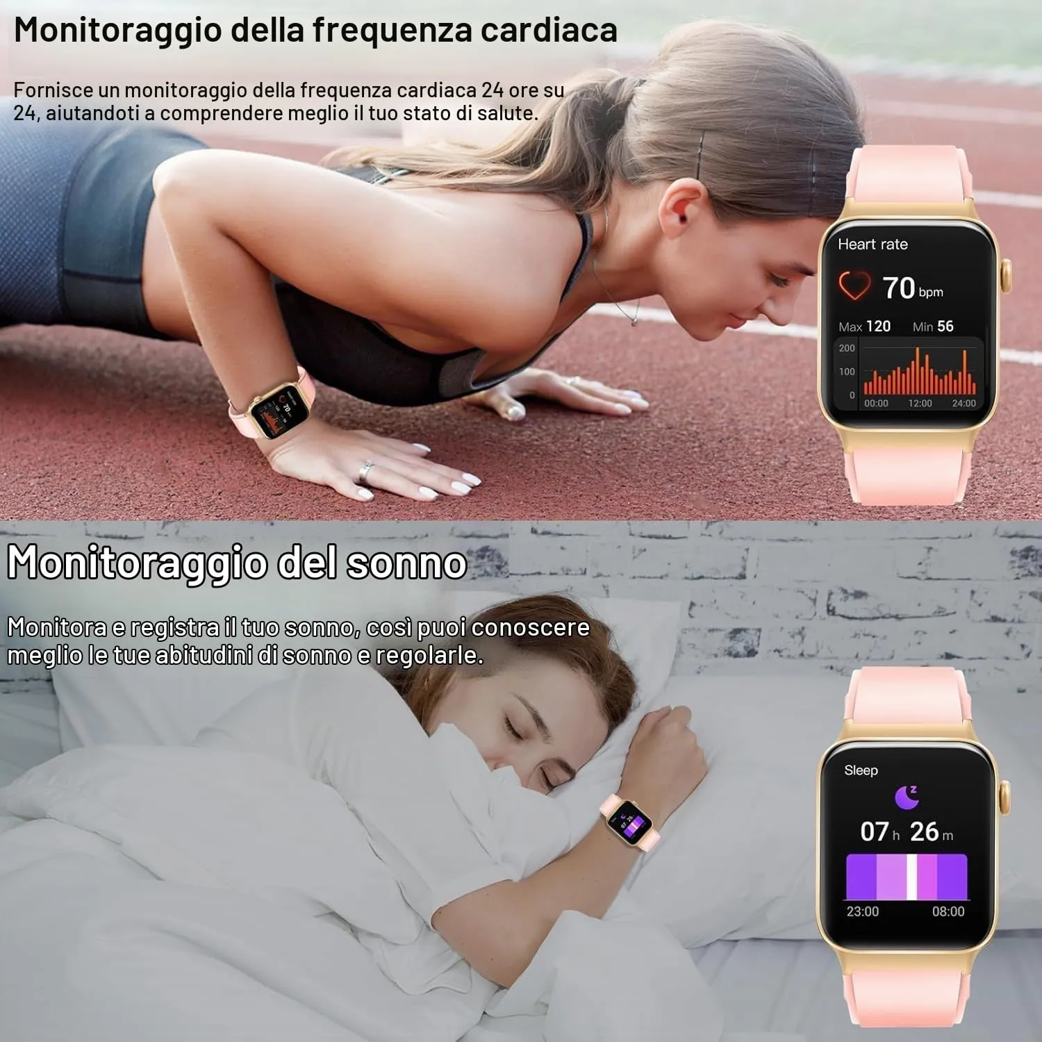 Matast Smartwatch Uomo Donna, Schermo 1.91", 110+ Modalità Sport, IP68 Impermeabile, SpO2, Monitor Sonno, Frequenza Cardiaca - immagine 7