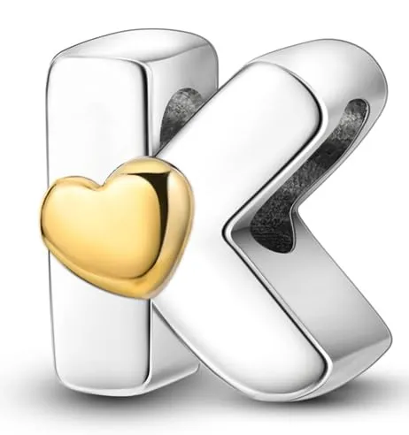 XWN Lettera Bead Charm Alfabeto in Argento Sterling 925 con Cubic Zirconia, Compatibile con Braccialetti Pandora e Collane Europee - immagine 1