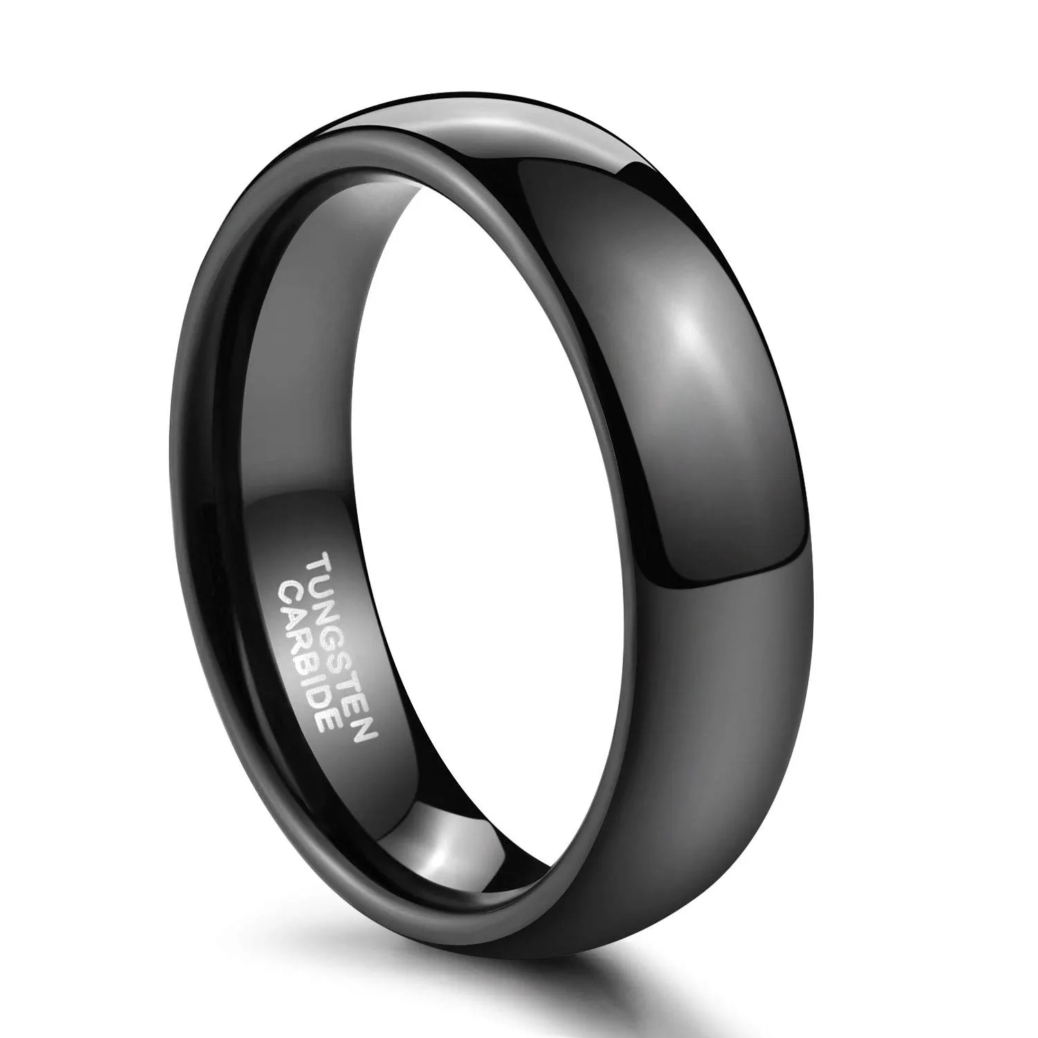 Zakk Anello in Tungsteno Nero Lucido 6mm, 53 (16.9) - immagine 2