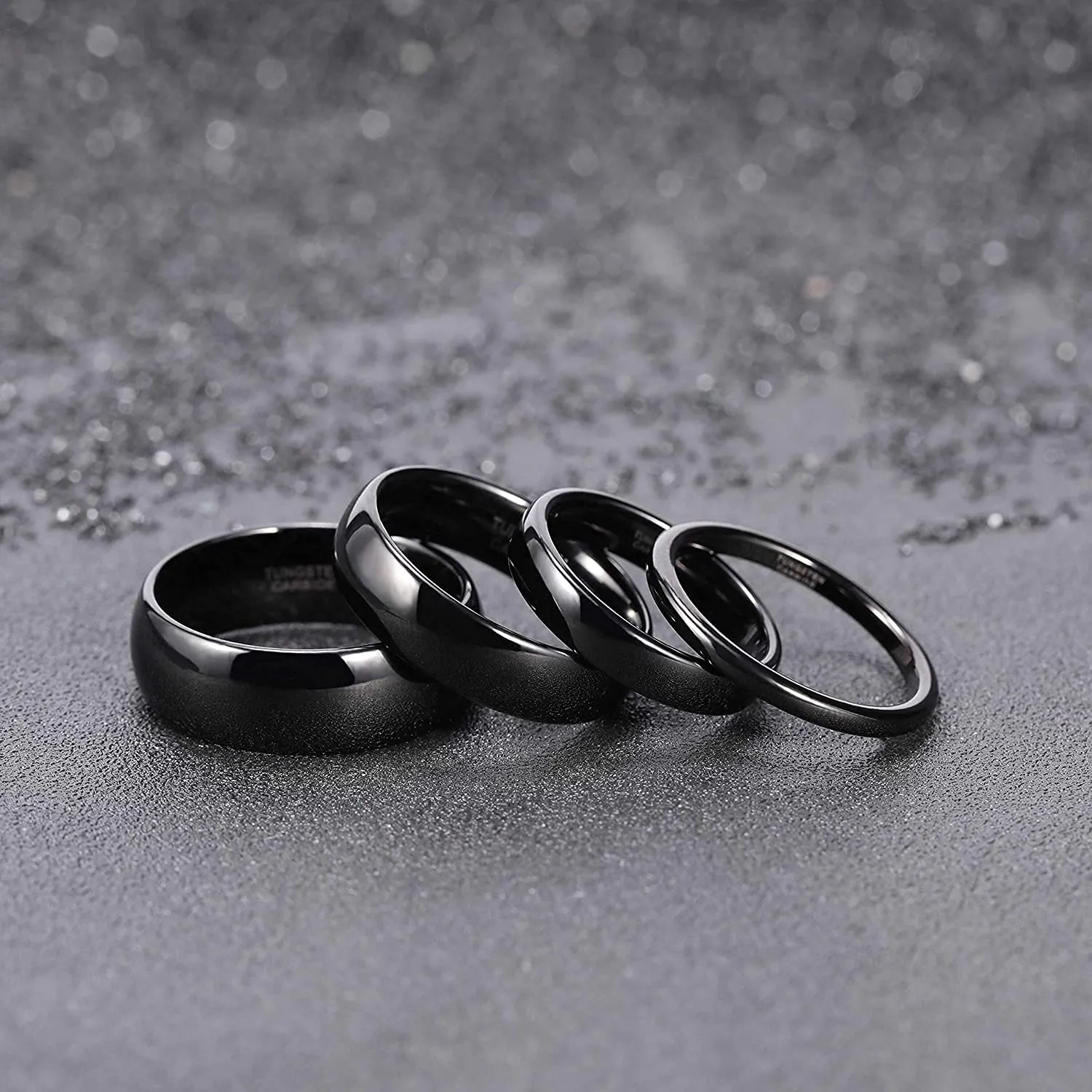 Zakk Anelli in tungsteno nero lucido 8mm, 53 (16.9) - immagine 3