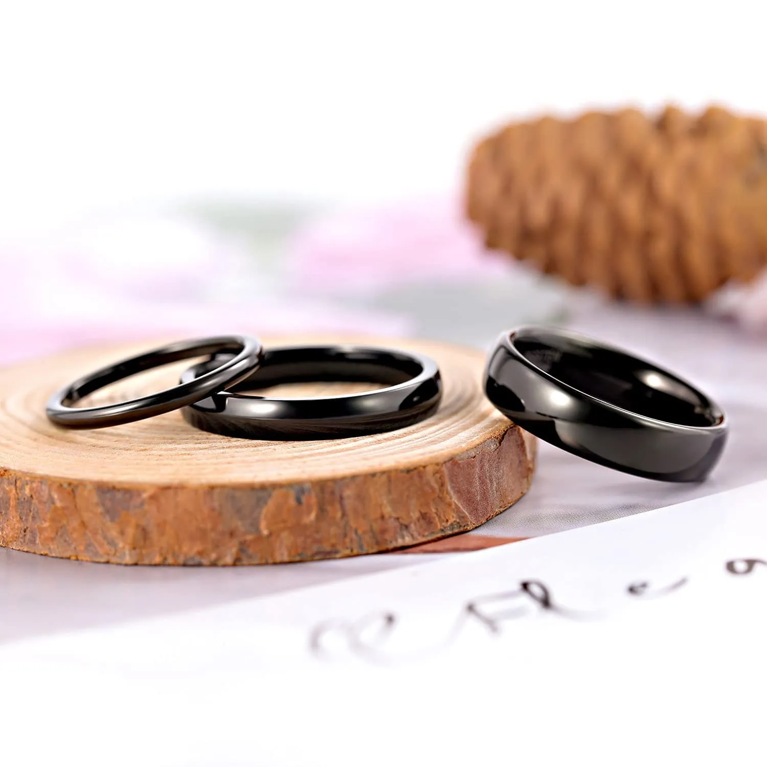 Zakk Anello in Tungsteno Nero Lucido, 6mm, 57 (18.1) - immagine 3