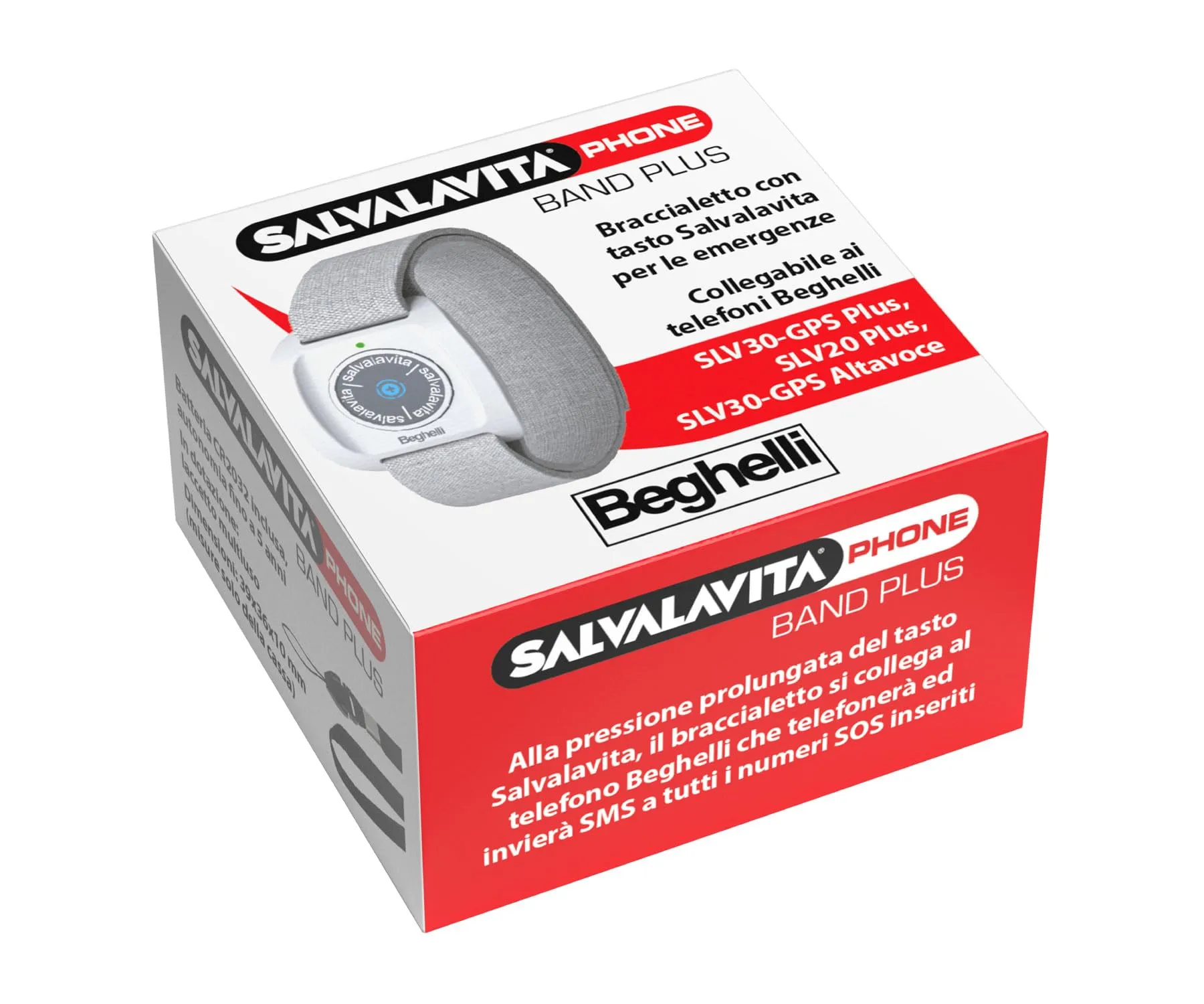 Beghelli Salvalavita Band Plus - Bracciale Anziani con Tasto SOS per Chiamate d'Emergenza - immagine 3