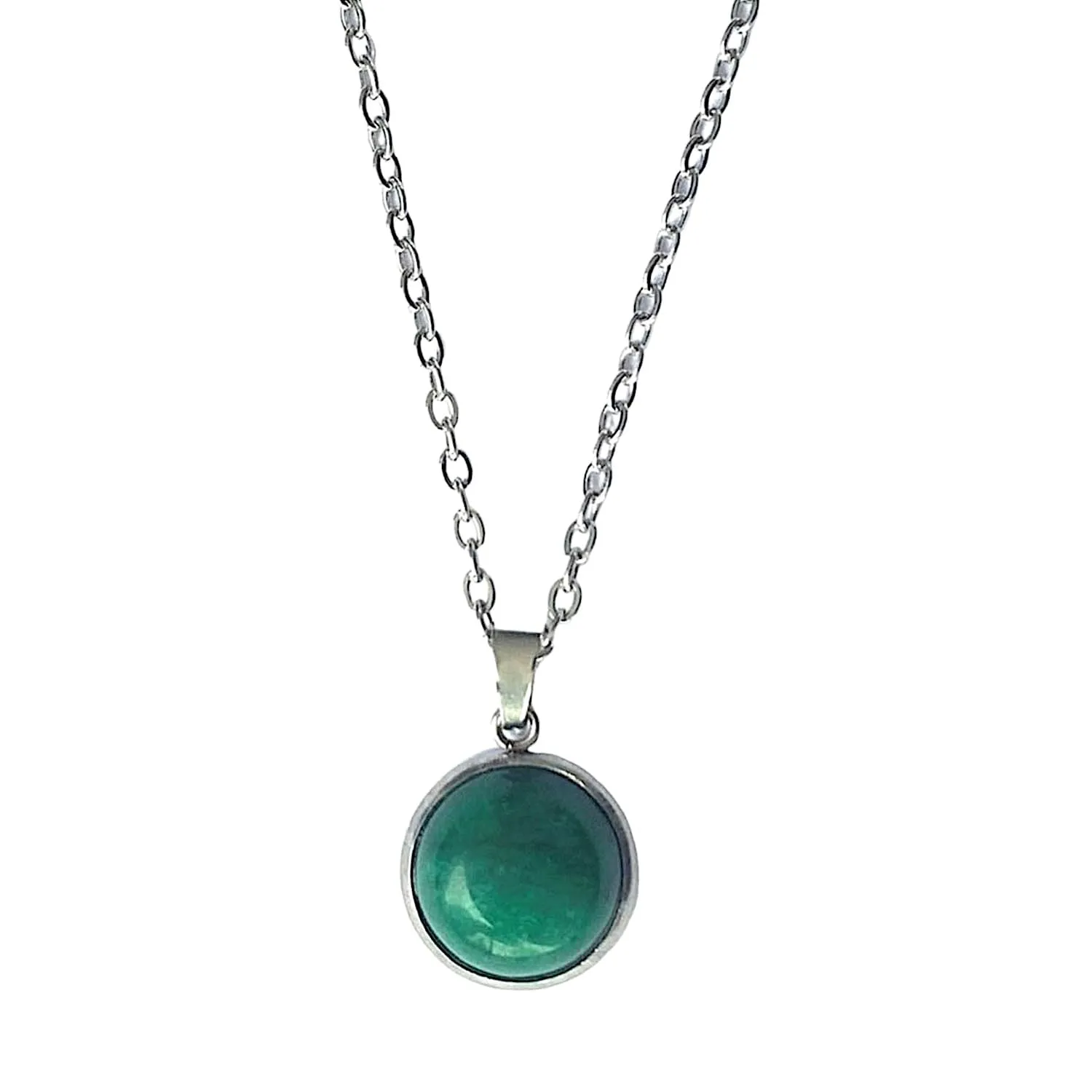ASTER ALHELÍ Collana Donna in Acciaio Inox Argentato con Ciondolo in Pietra Naturale Giada Verde - immagine 1
