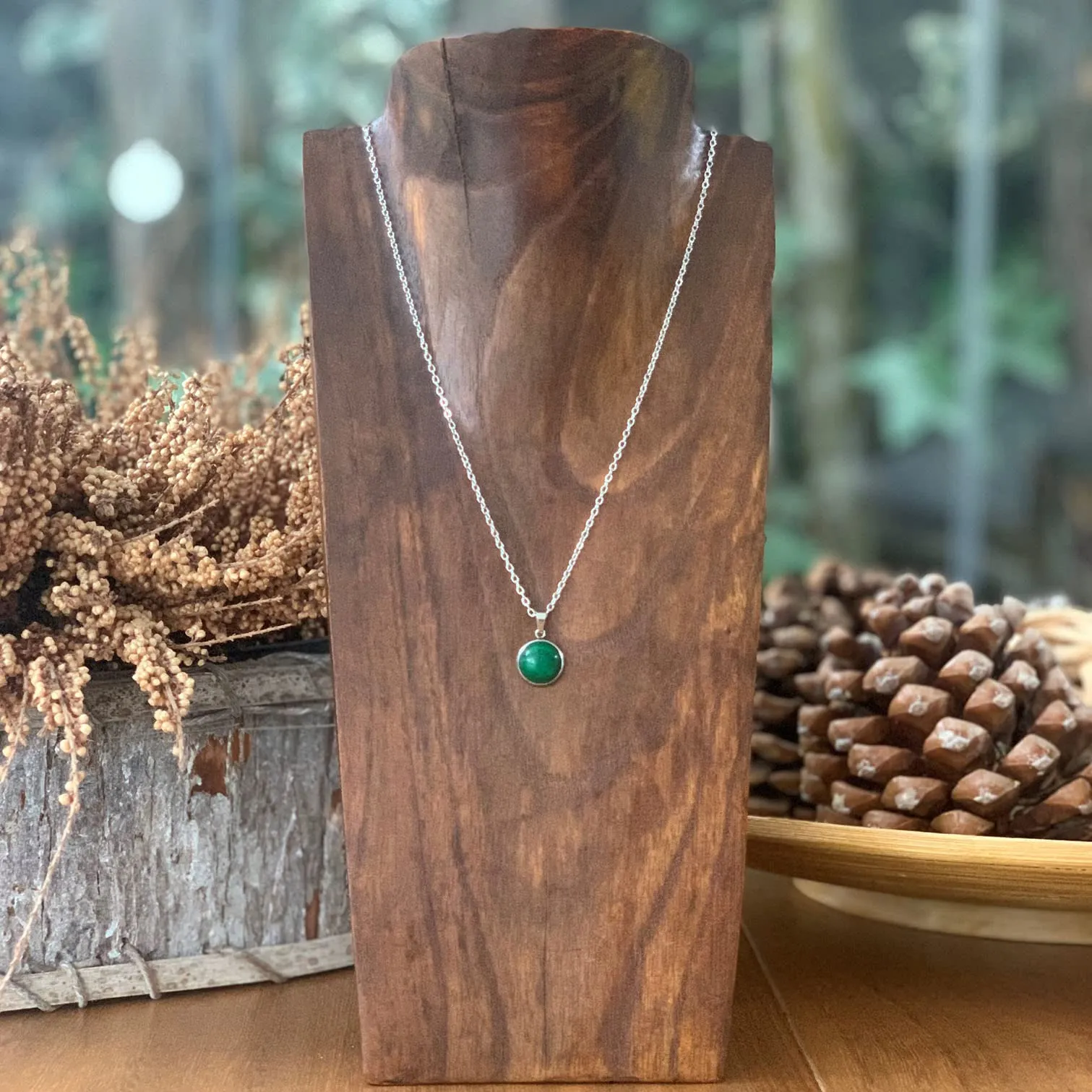 ASTER ALHELÍ Collana Donna in Acciaio Inox Argentato con Ciondolo in Pietra Naturale Giada Verde - immagine 8