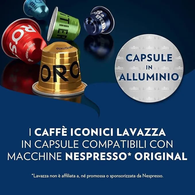 Lavazza Crema e Gusto Classico, Nespresso Original Compatible Aluminum Capsules, 180 Count, Intensity 12/13, Medium Roast - immagine 2