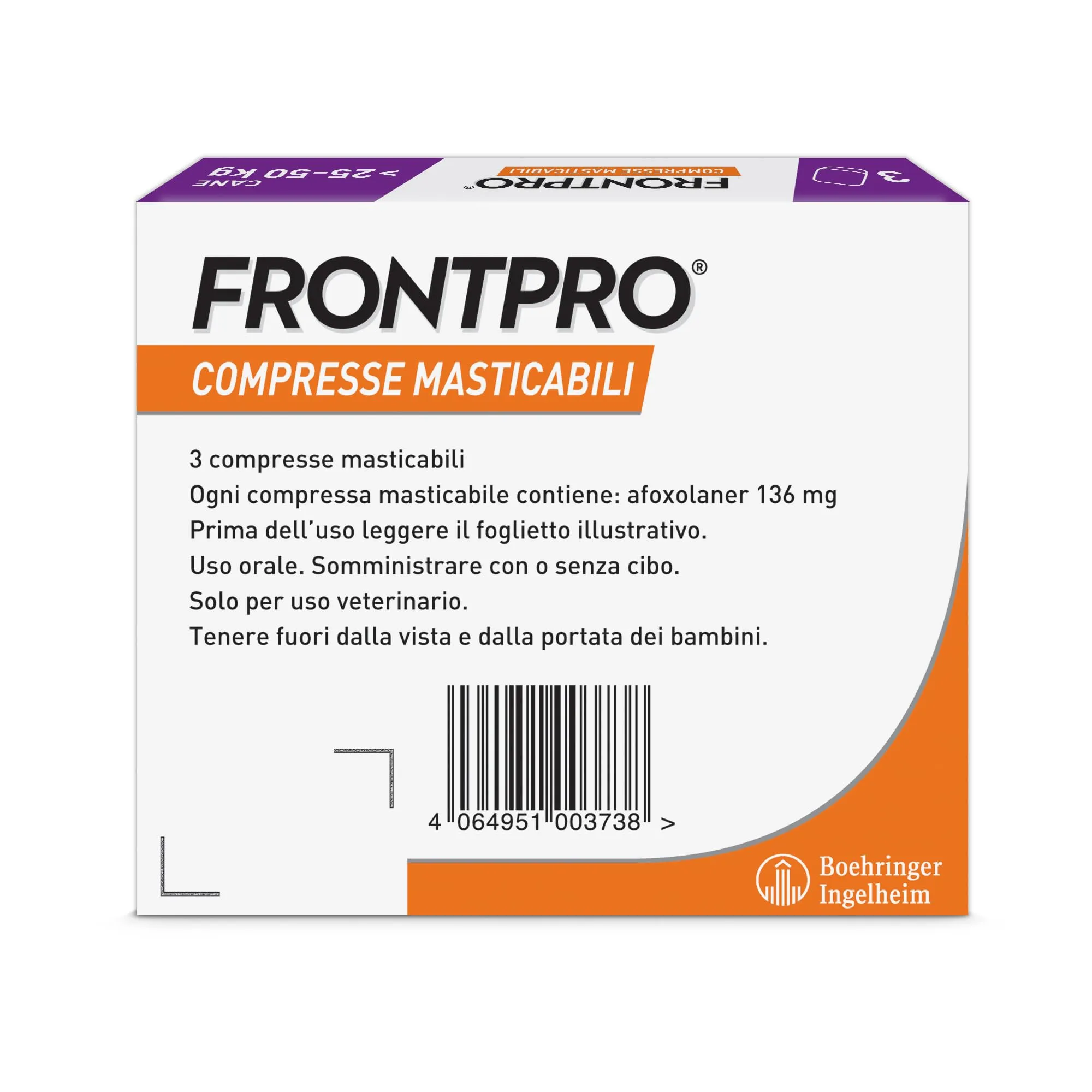 FRONTPRO Compresse Masticabili Contro Pulci e Zecche per Cani 25-50kg, 3 pezzi - immagine 2