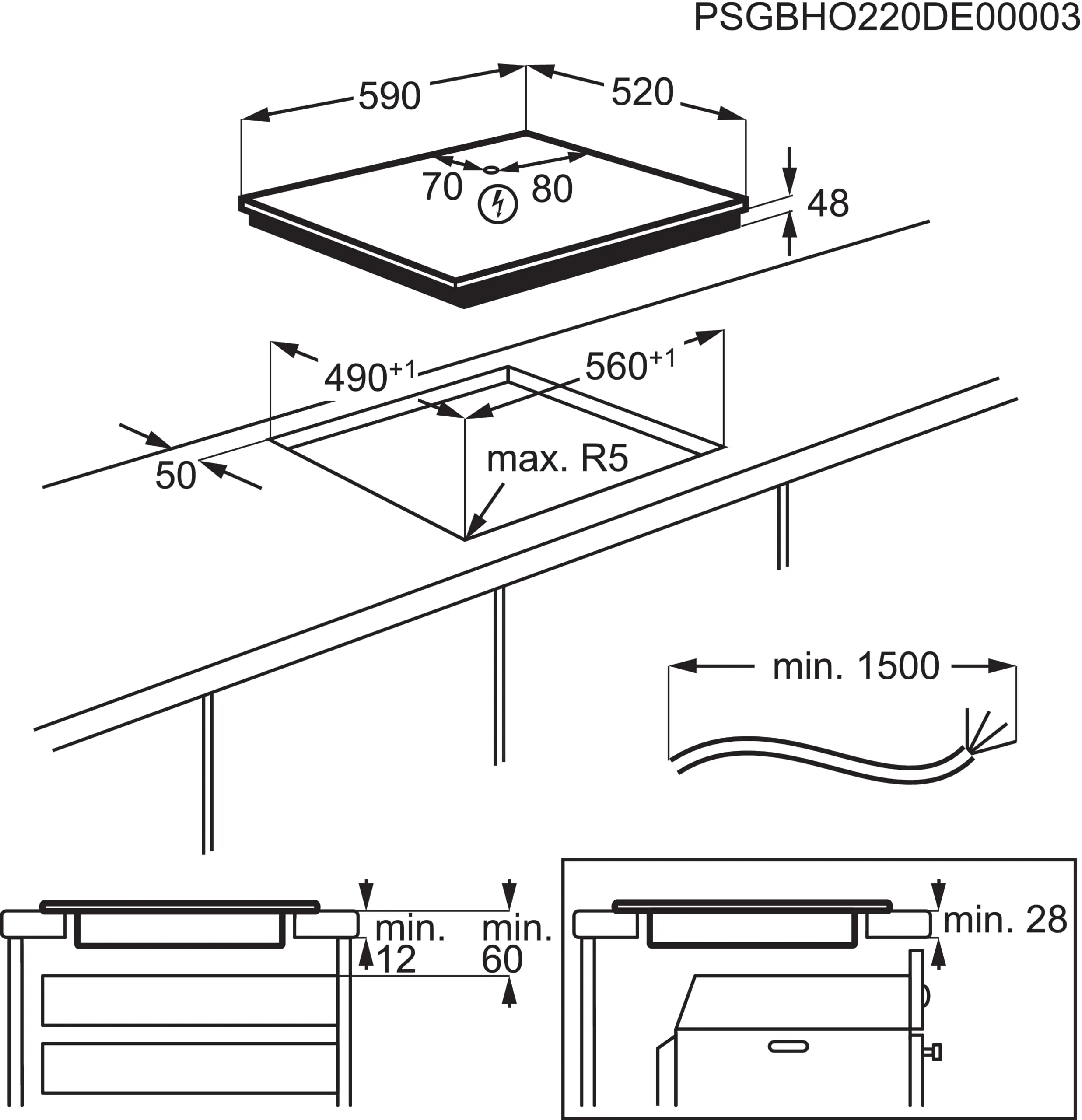 Electrolux Serie 300 Piano Cottura a Induzione EIB60424CK, 4 Fuochi, SliderTouch, 60 cm, Nero - immagine 6
