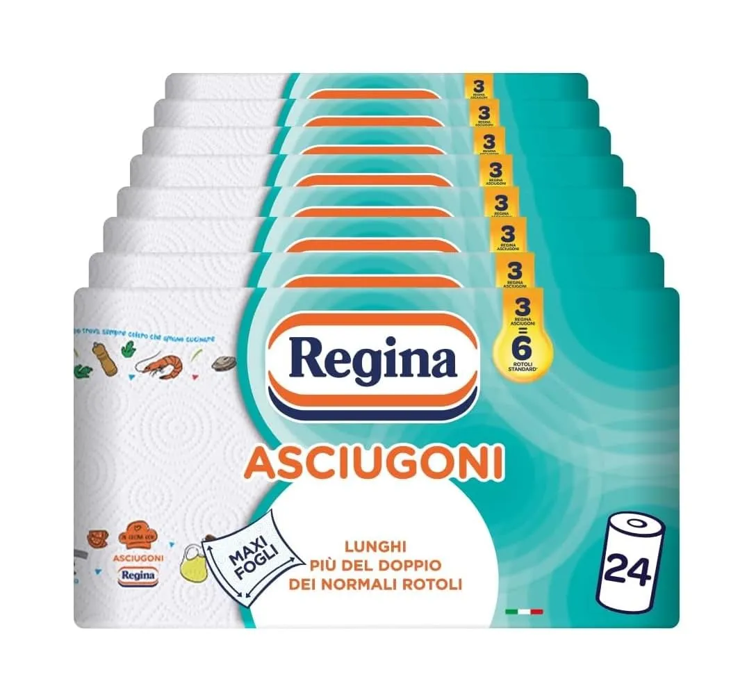 Regina Asciugoni Carta Cucina, 2 Veli, 24 Rotoli - immagine 1