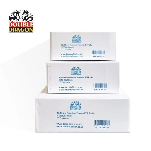 Double Dragon Carta Termica per Scontrini, 80 x 80 mm, Confezione da 5 Rotoli - immagine 7