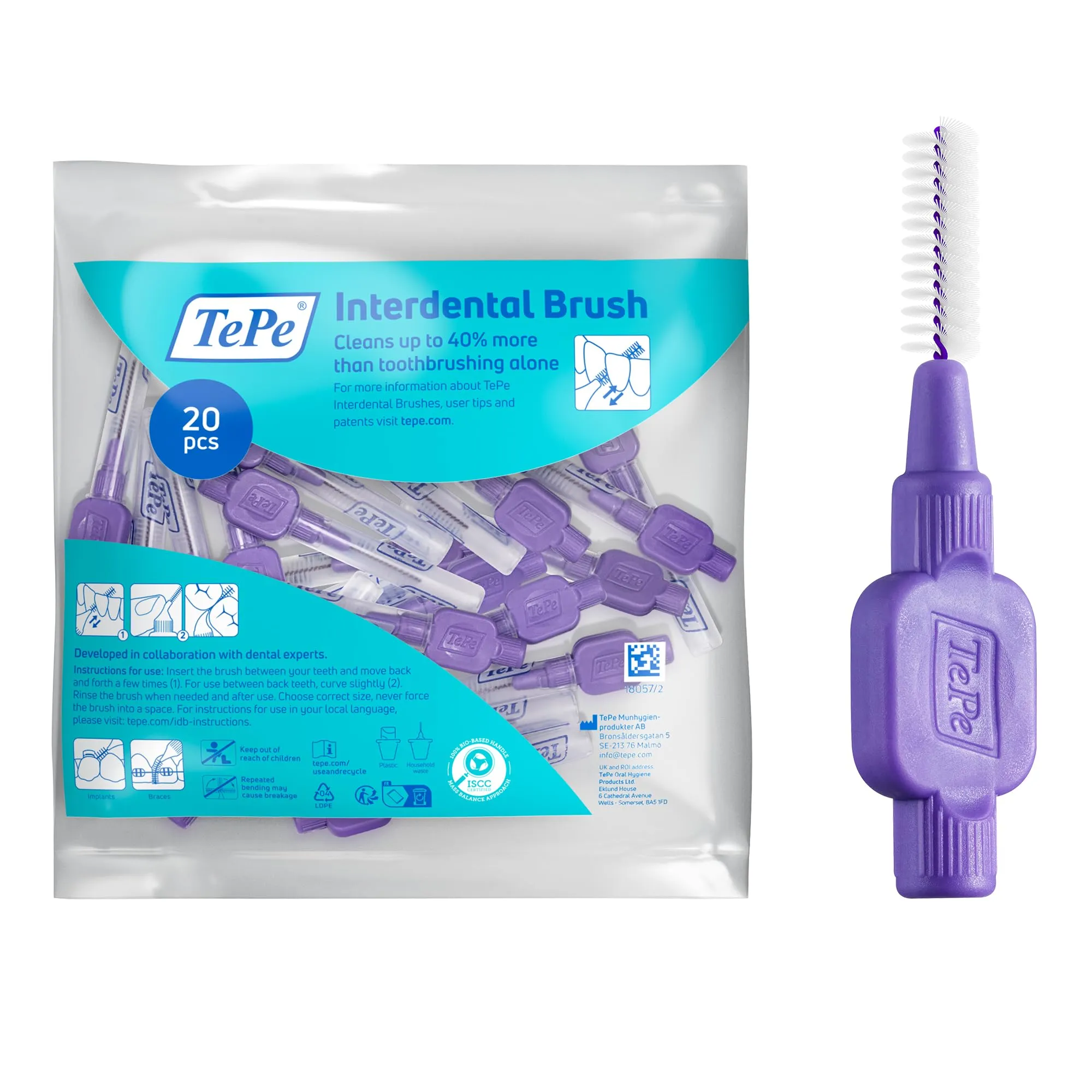TePe Original Scovolini Interdentali, Viola, 1.1mm/ISO 6, 20 pz - immagine 1