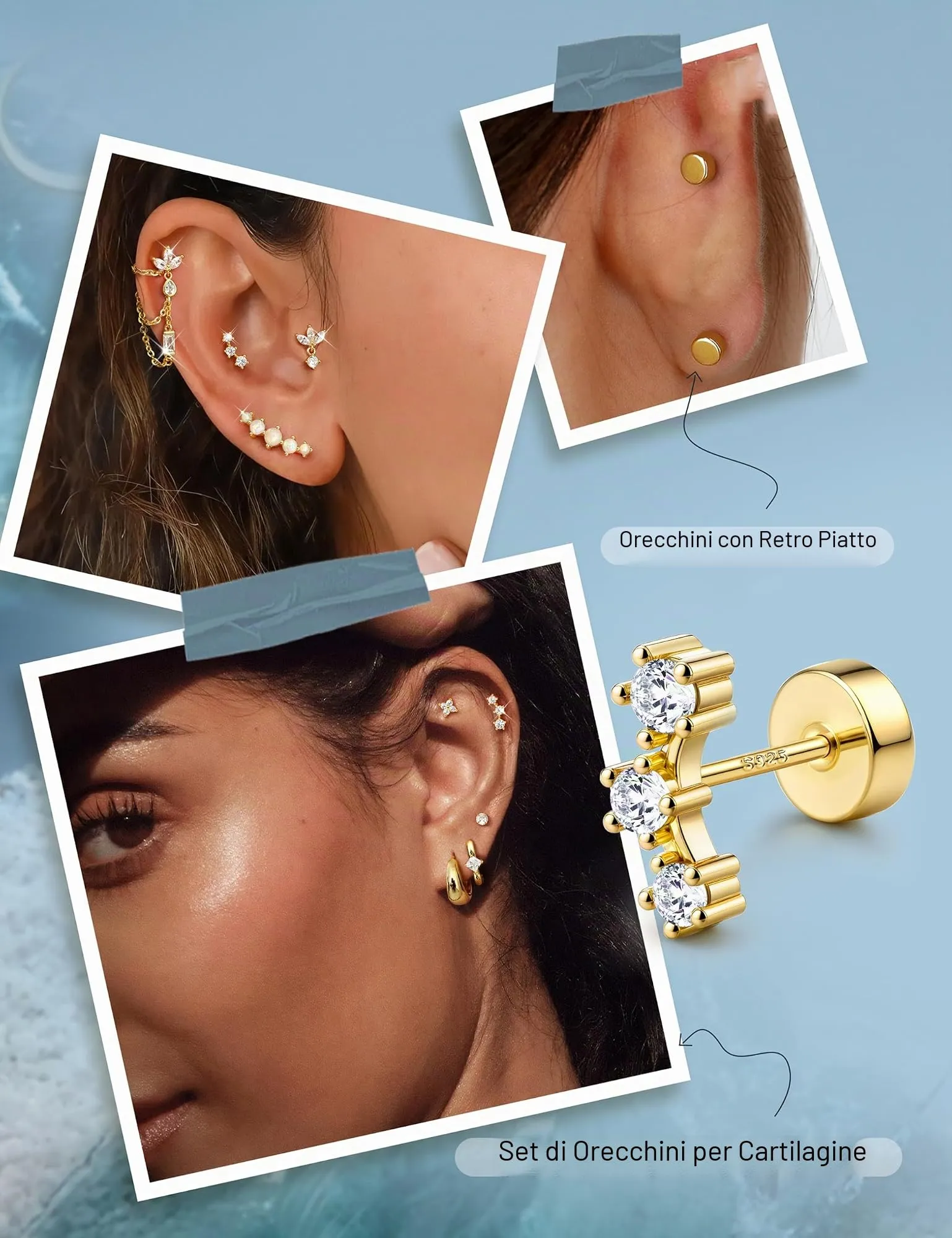 Adramata Orecchini in Argento 925 per Donna Helix Piercing - immagine 4