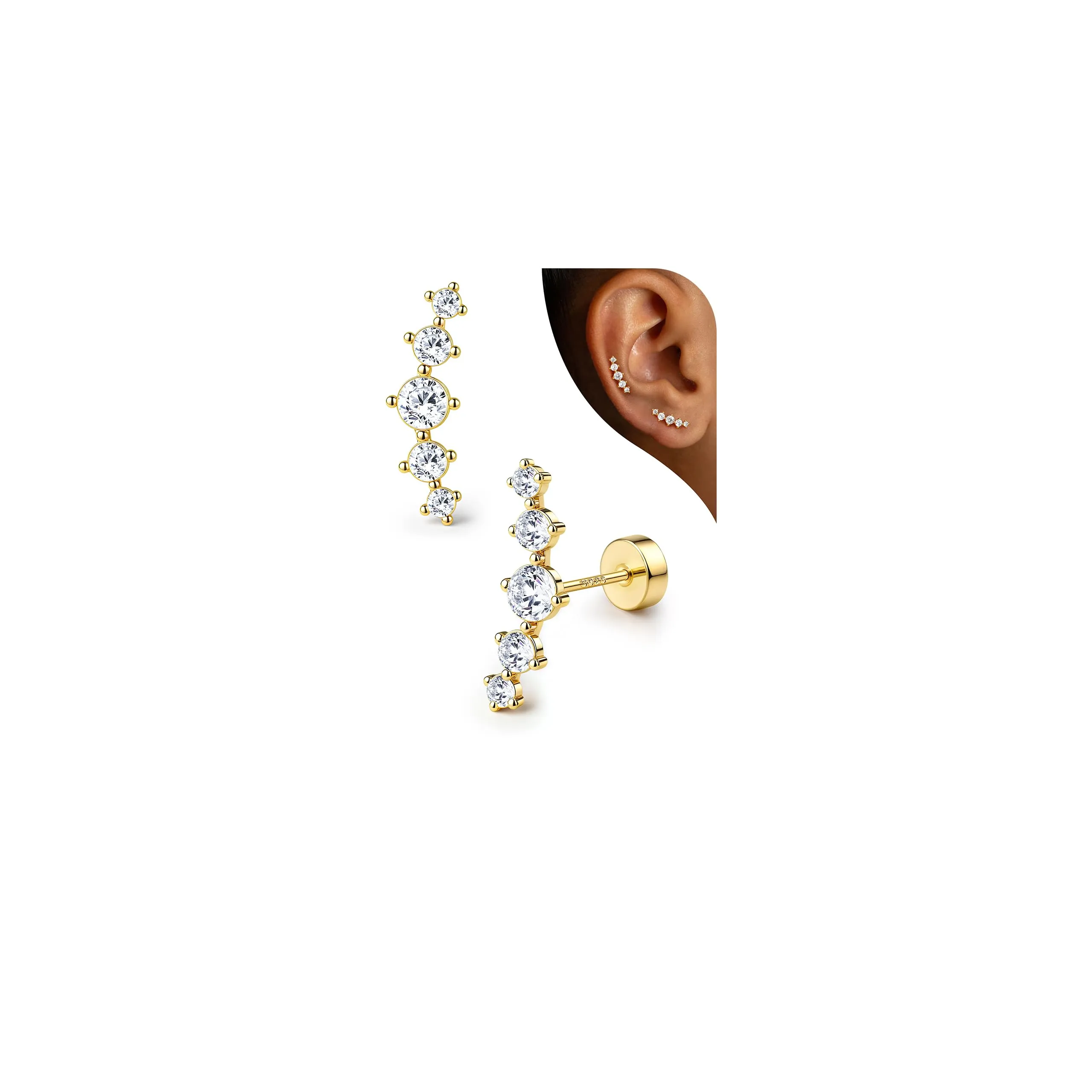 Adramata Orecchini in Argento 925 per Donna Helix Piercing - immagine 1