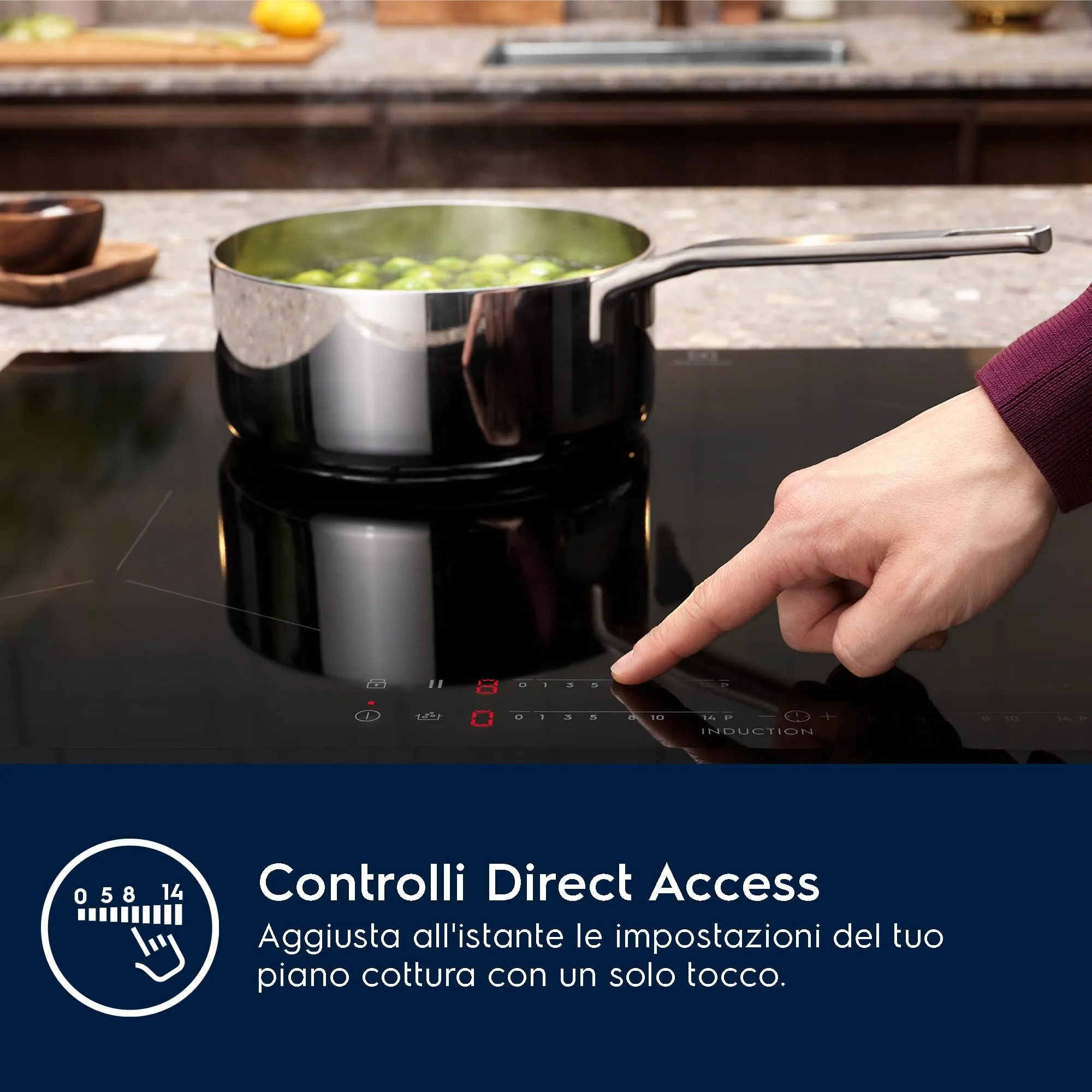 Electrolux LIL63443 Piano Cottura a Induzione 60 cm 4 Zone Bridge Hob2Hood - immagine 5