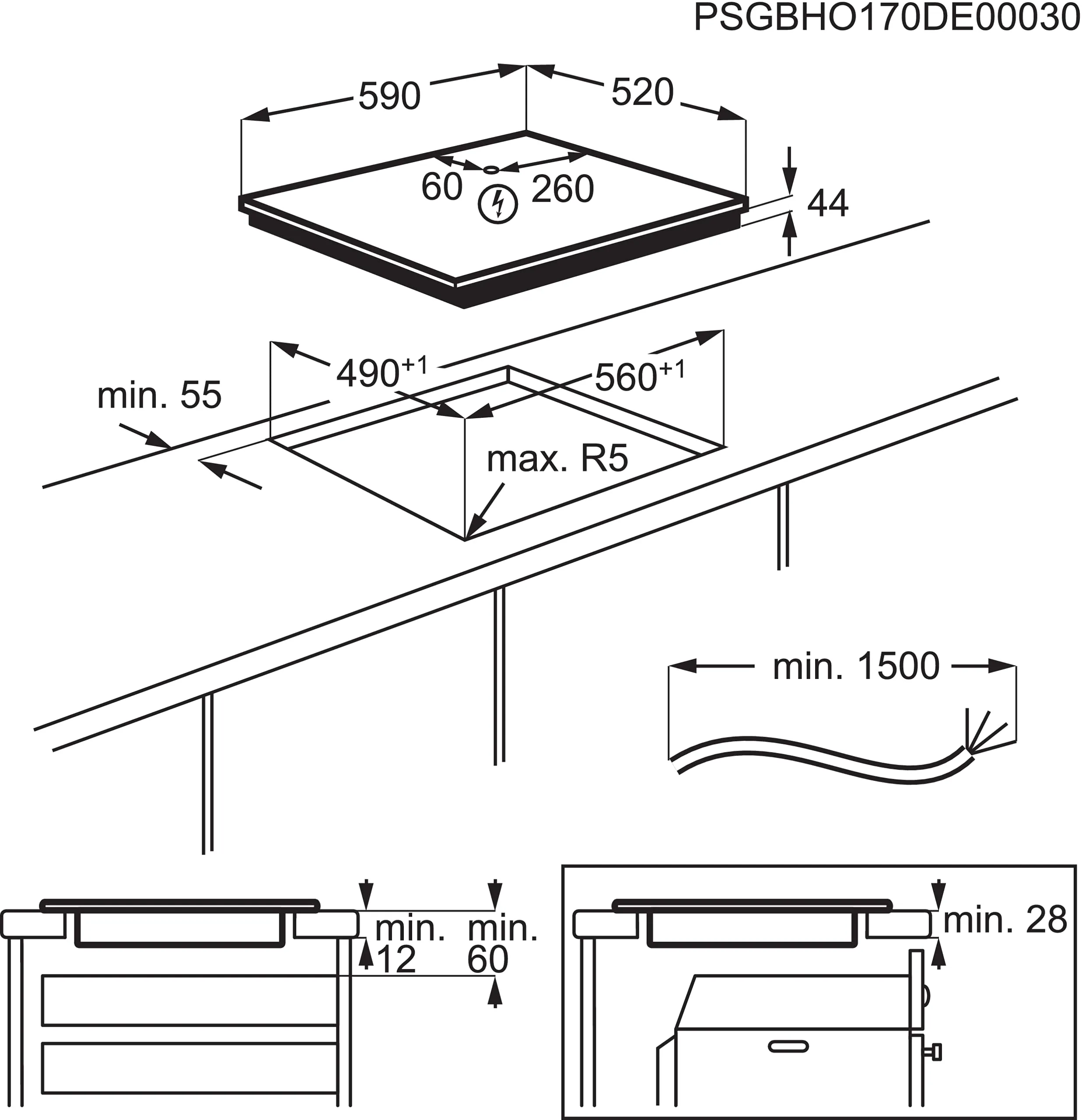 Electrolux LIL63443 Piano Cottura a Induzione 60 cm 4 Zone Bridge Hob2Hood - immagine 7