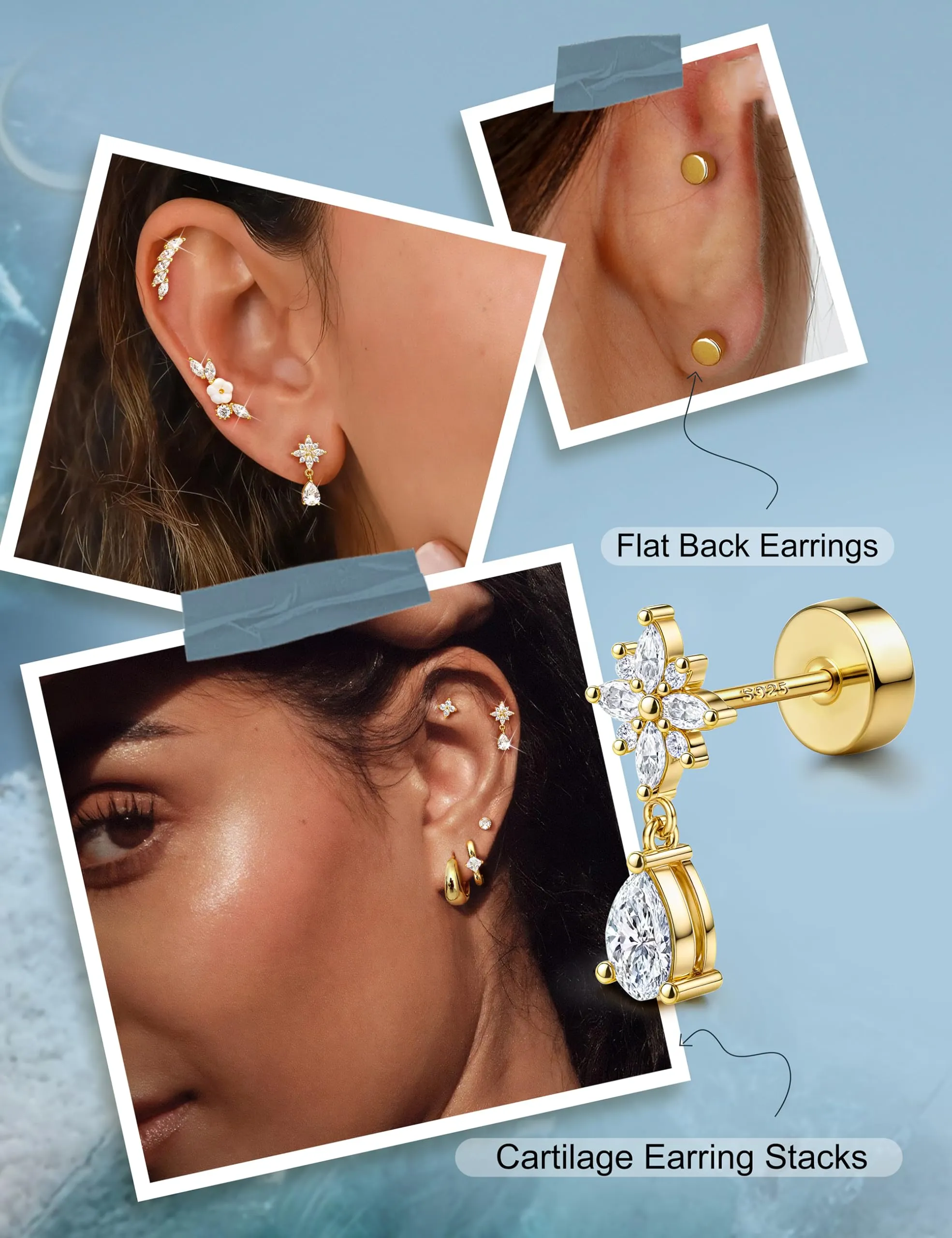 Adramata Orecchini in Argento 925 per Donna, Piercing Helix - immagine 4