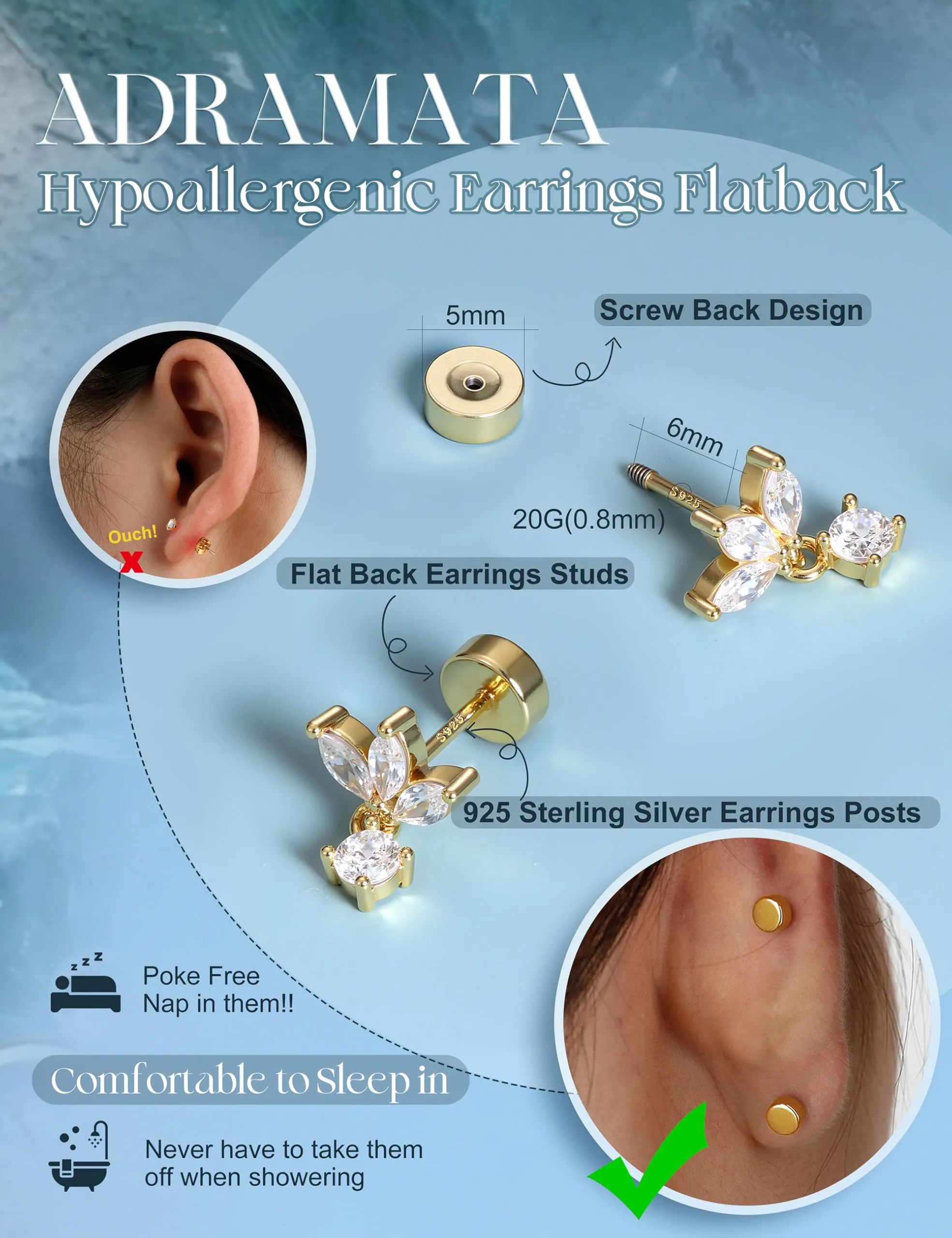 Adramata Orecchini in Argento 925 per Donna Helix Piercing - immagine 3