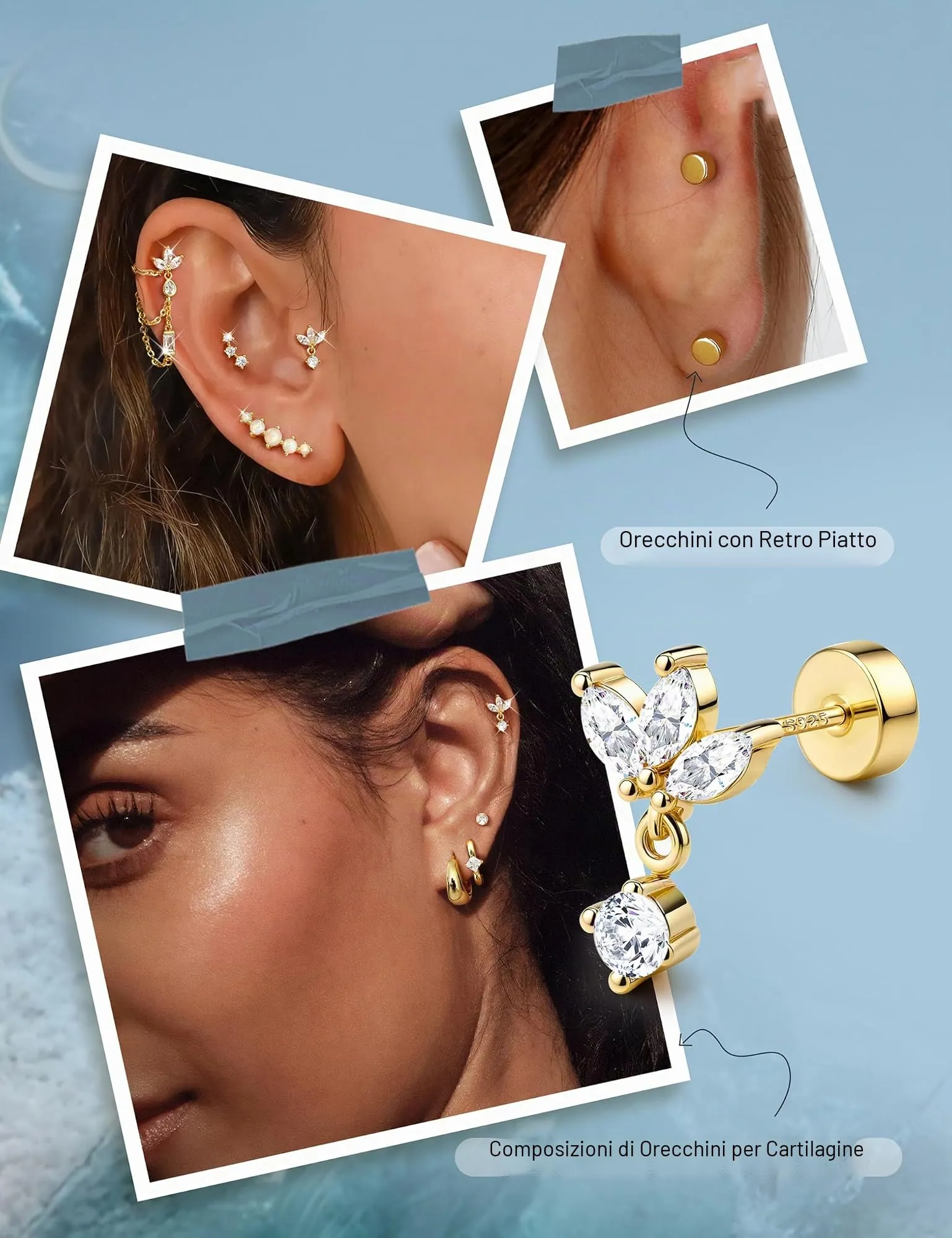 Adramata Orecchini in Argento 925 per Donna Helix Piercing - immagine 4