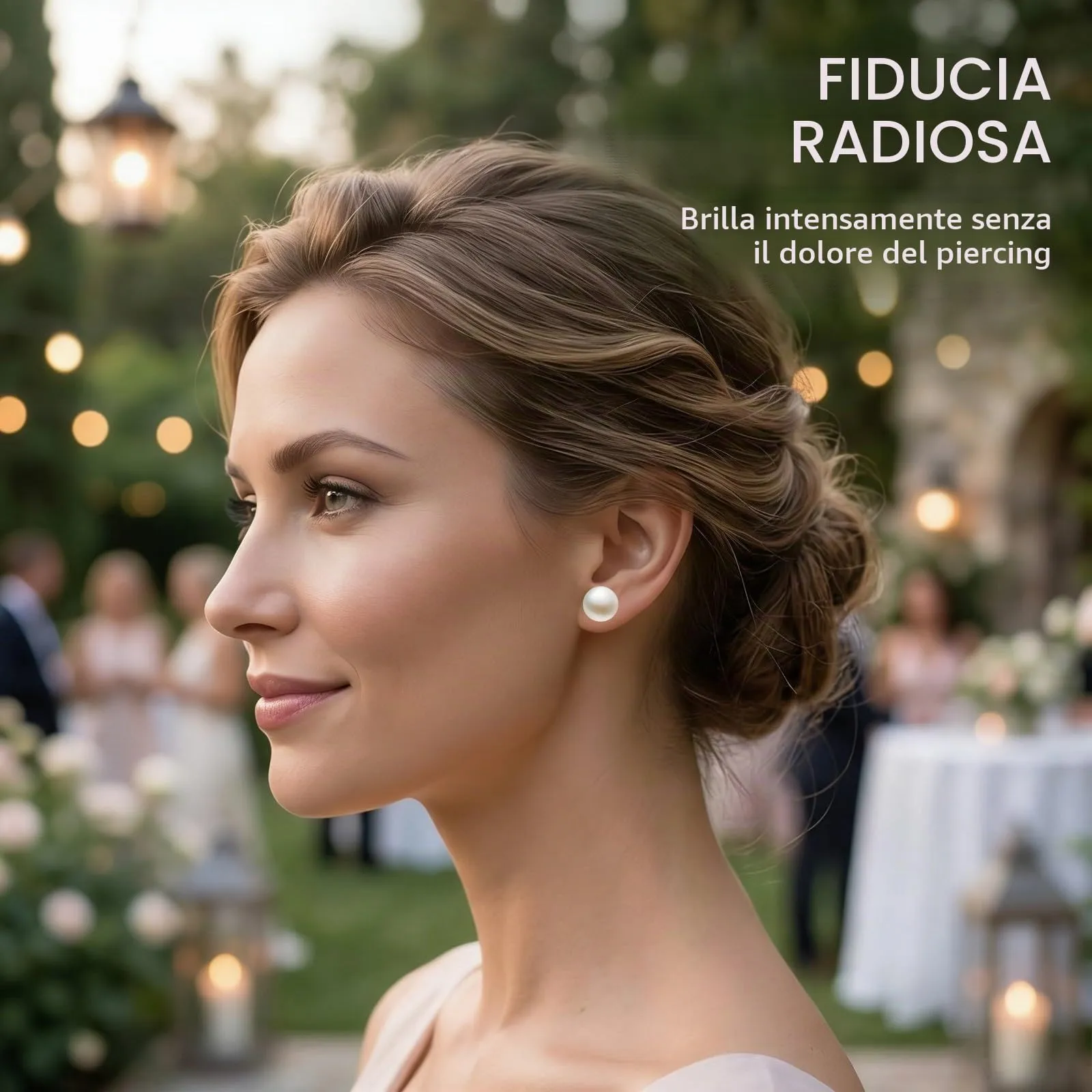 IBXWMNG 5 Paia Orecchini Magnetici per Donna e Uomo, Perle d'Imitazione Bianche e Sfumate 6mm-10mm - immagine 3
