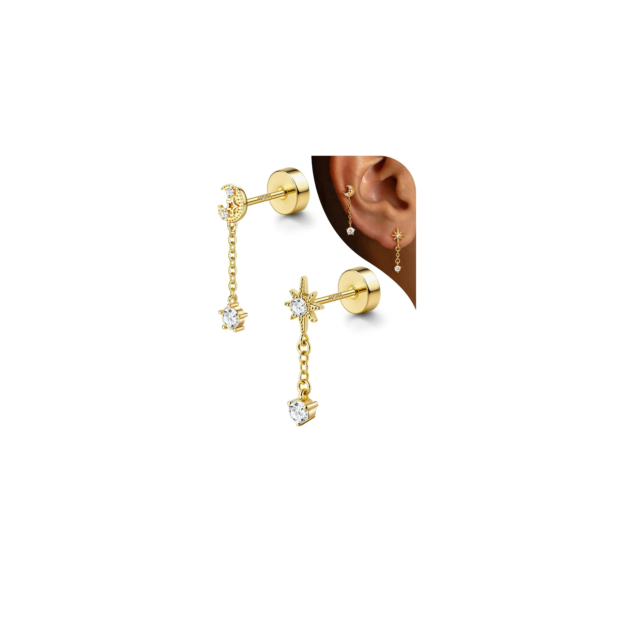 Adramata Orecchini in Argento 925 per Donna Helix Piercing - immagine 1