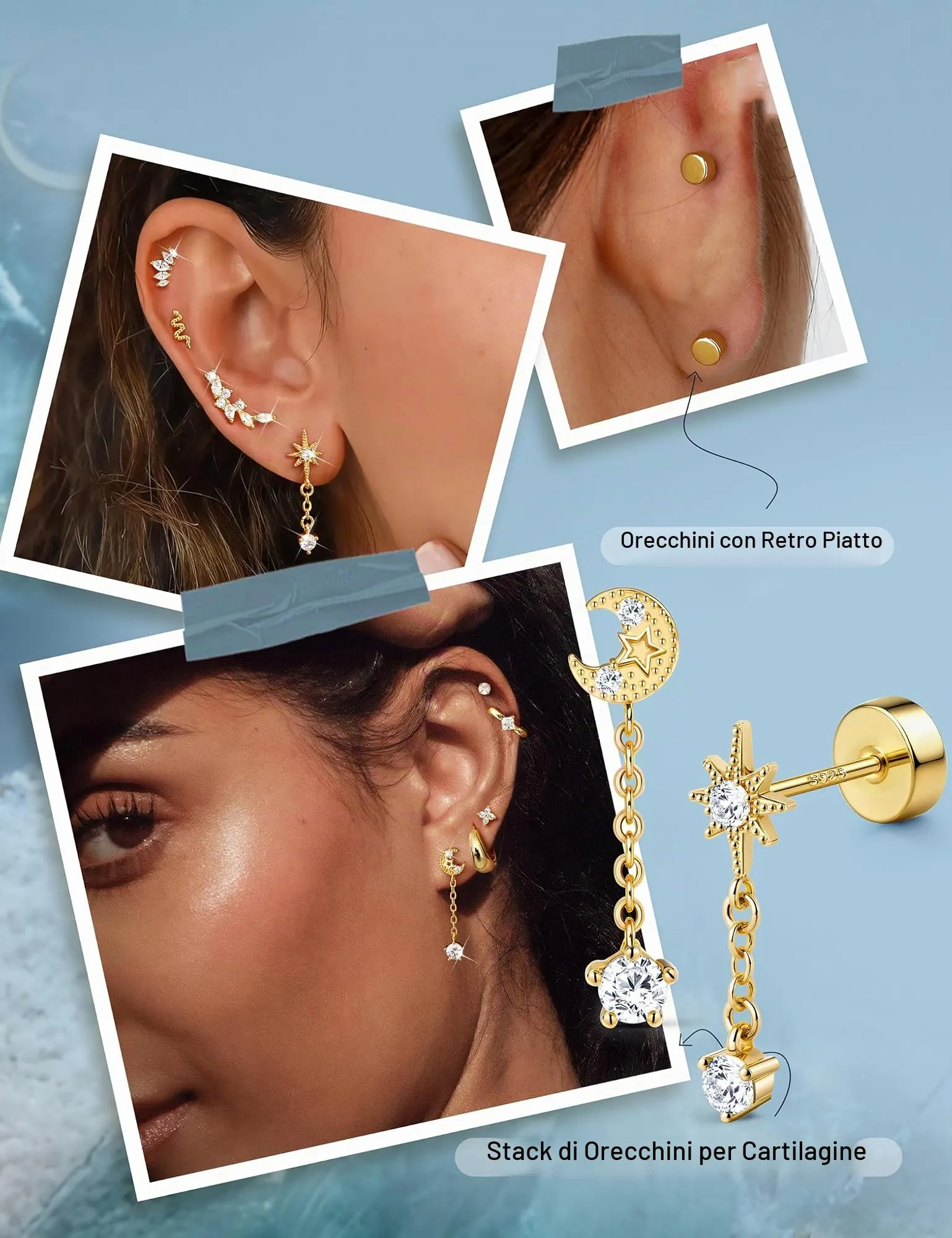 Adramata Orecchini in Argento 925 per Donna Helix Piercing - immagine 4