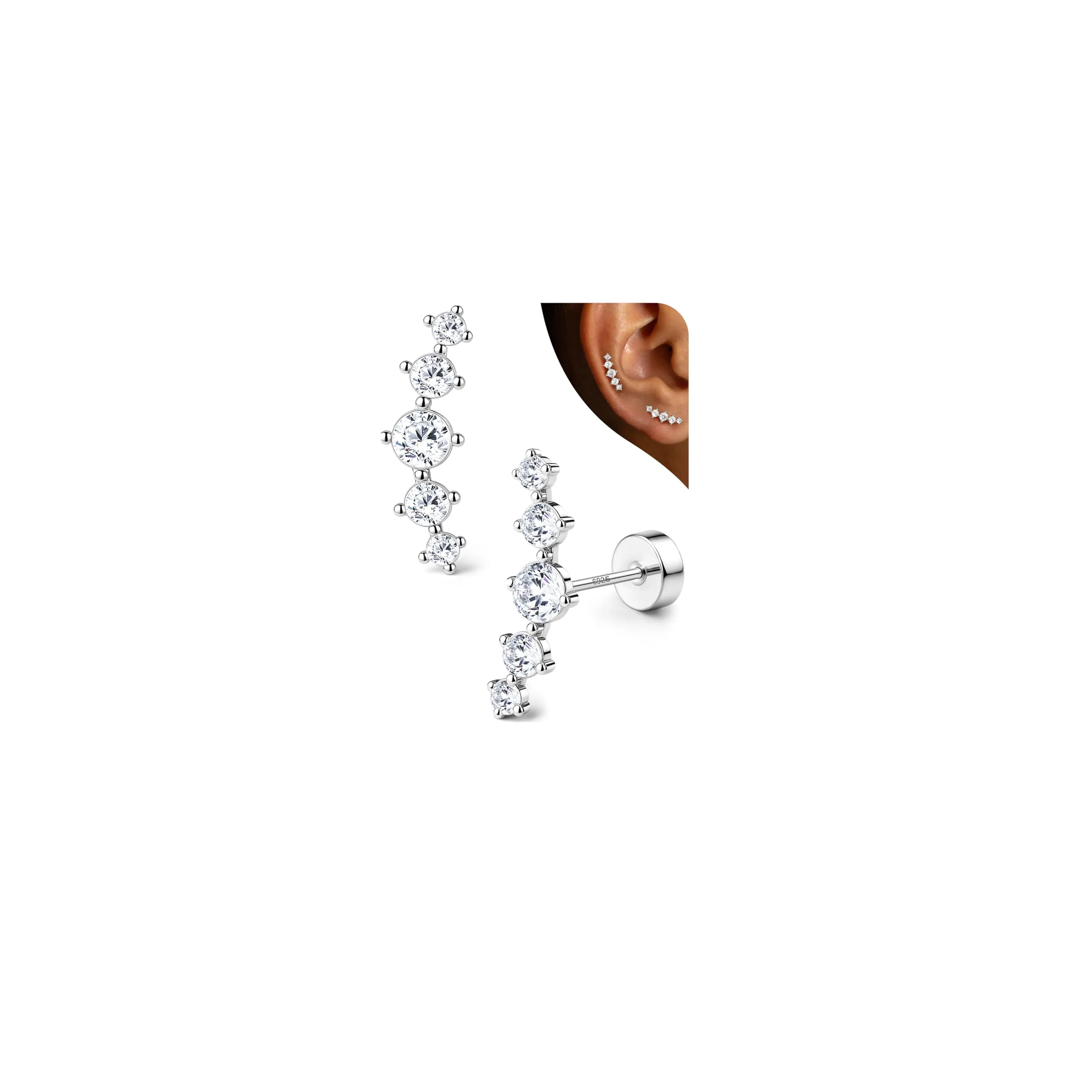 Adramata Orecchini in Argento 925 per Donna, Piercing Helix - immagine 1