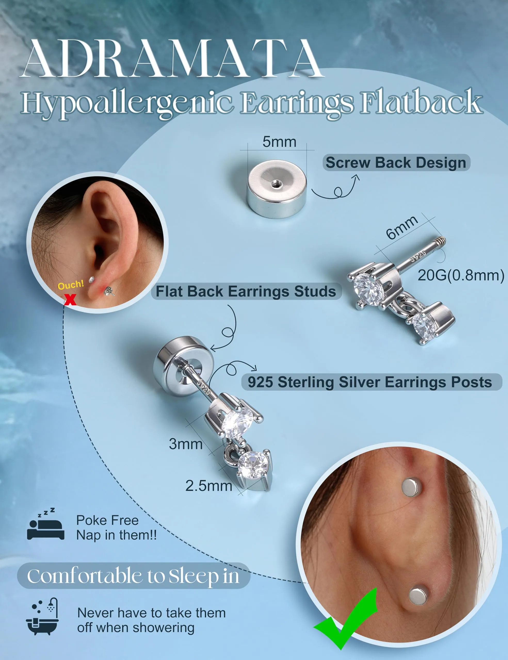 Adramata Orecchini in Argento 925 per Donna Helix Piercing - immagine 3