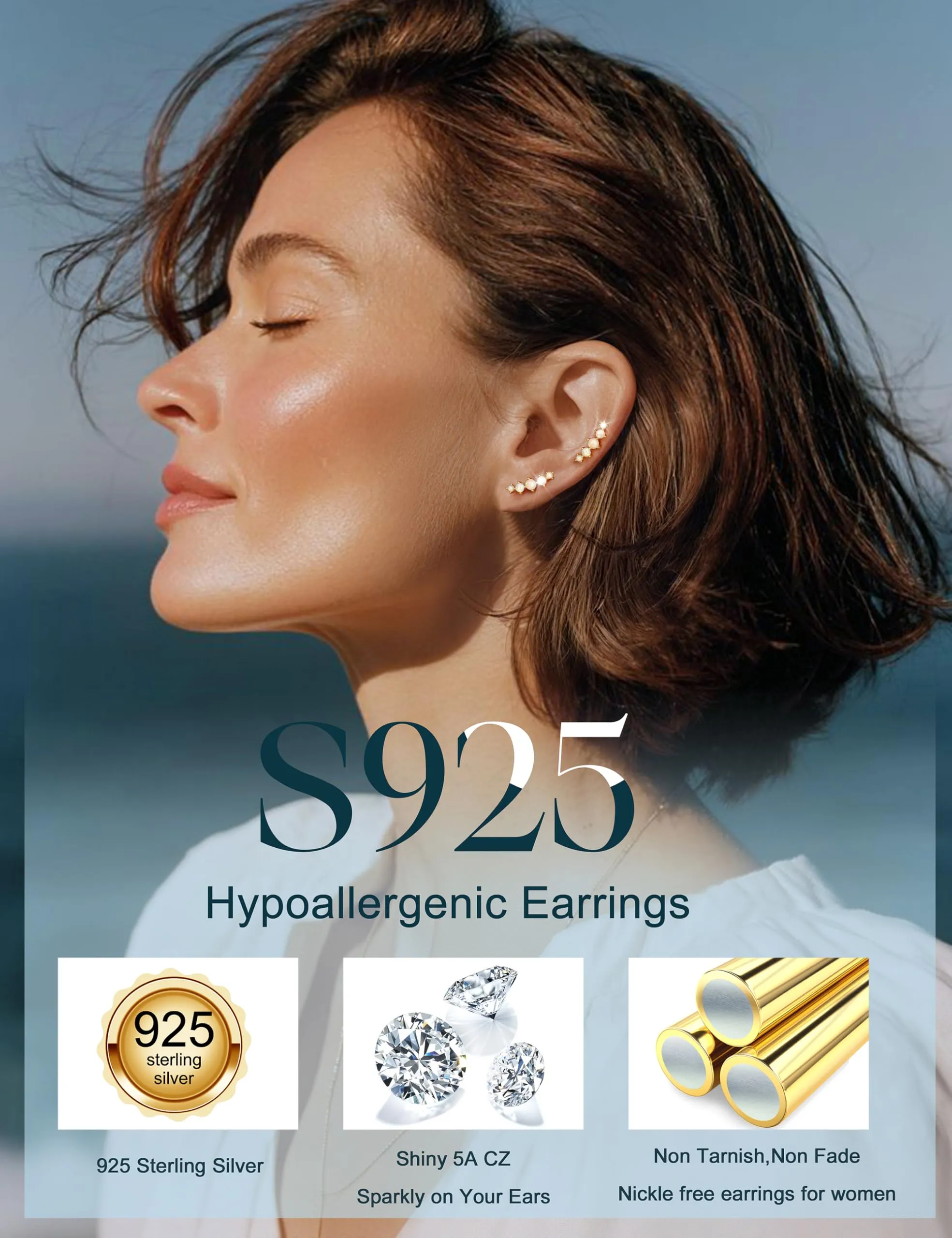 Adramata Orecchini in Argento 925 per Donna, Piercing Helix - immagine 2