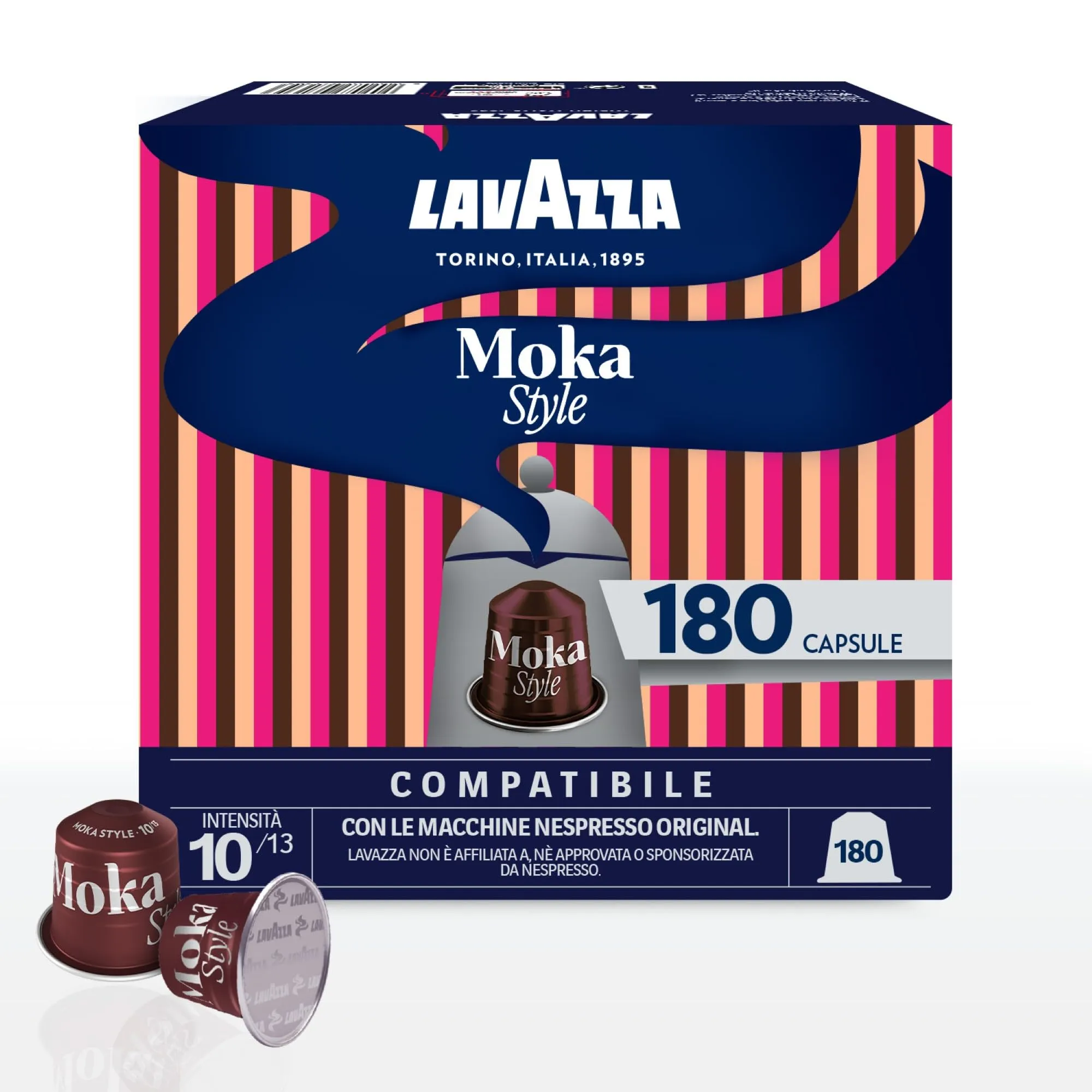 Lavazza Moka Style Nespresso Compatible Capsules, 180 Count - immagine 1