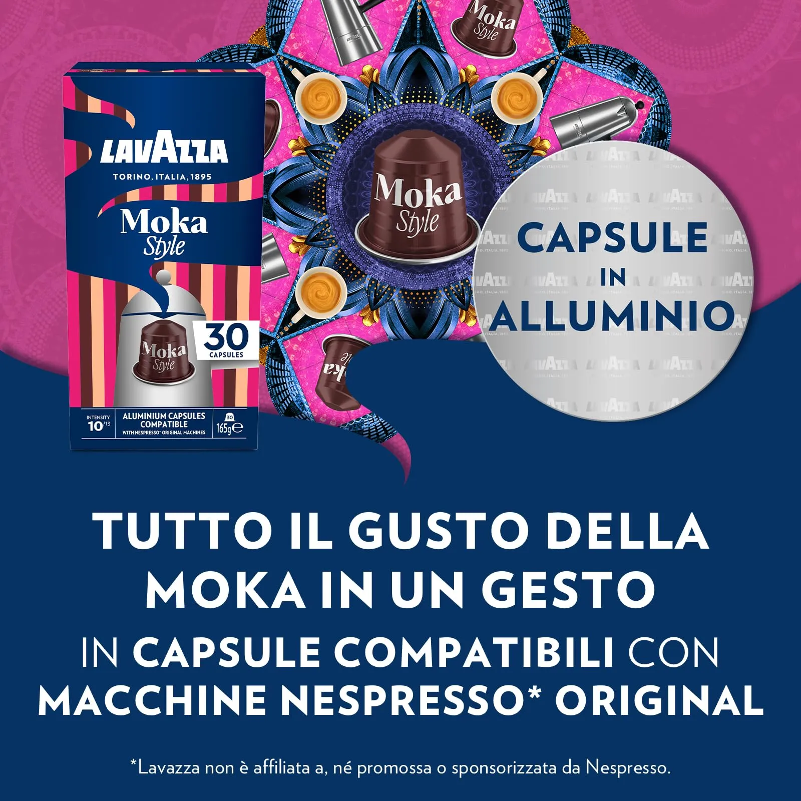 Lavazza Moka Style Nespresso Compatible Capsules, 180 Count - immagine 2