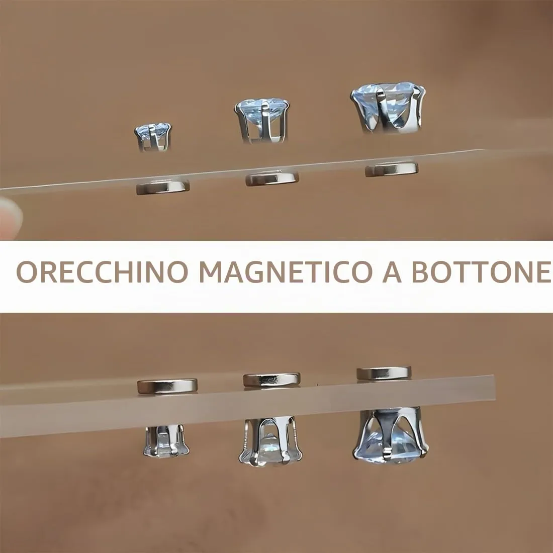 IBXWMNG Orecchini Magnetici con Zircone per Donna e Uomo, Set da 10 Pezzi, 4mm-8mm - immagine 3