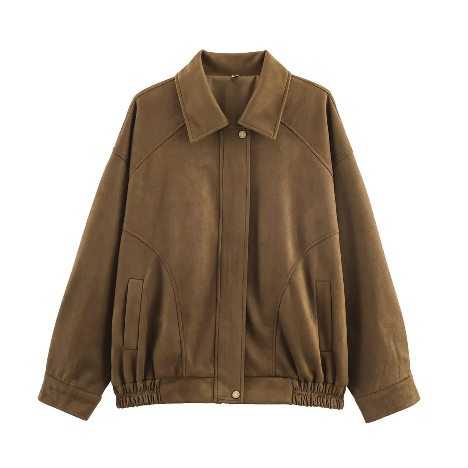 WZMYDBD Giubbotto Bomber in Camoscio Donna Invernale Multicolor - immagine 2